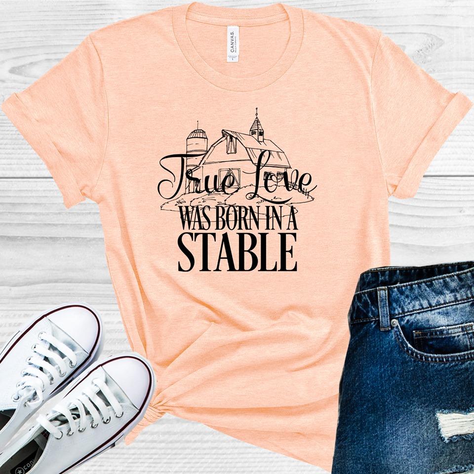 True Love Was Born In A Stable Graphic Tee Graphic Tee