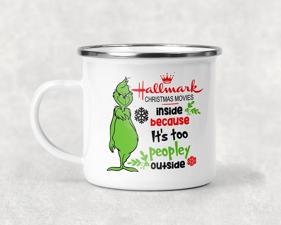 Hallmark Christmas Movies Inside Because Its Too Peopley Outside Mug Coffee