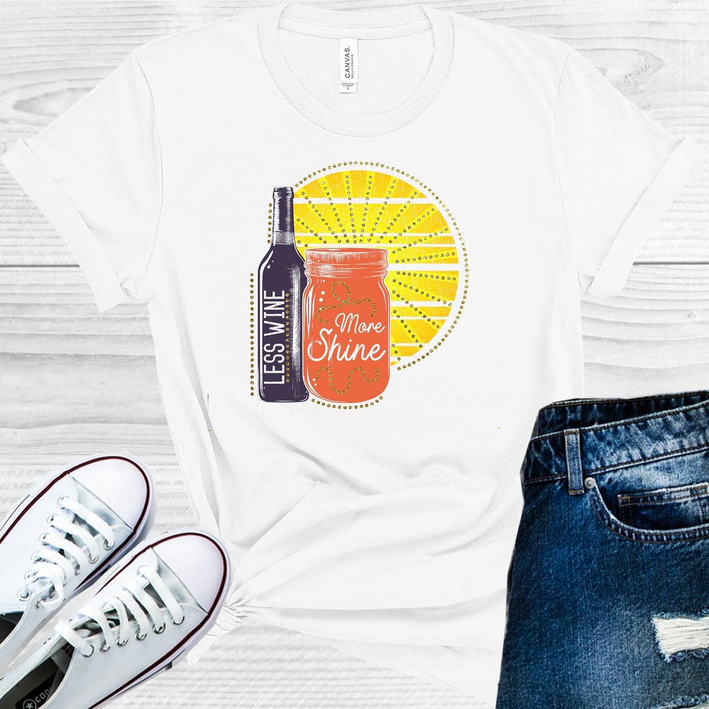 Less Wine More Shine Graphic Tee Graphic Tee