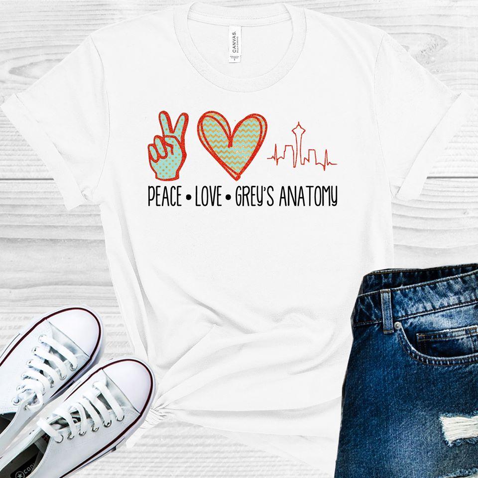 Peace Love Greys Anatomy Graphic Tee Graphic Tee