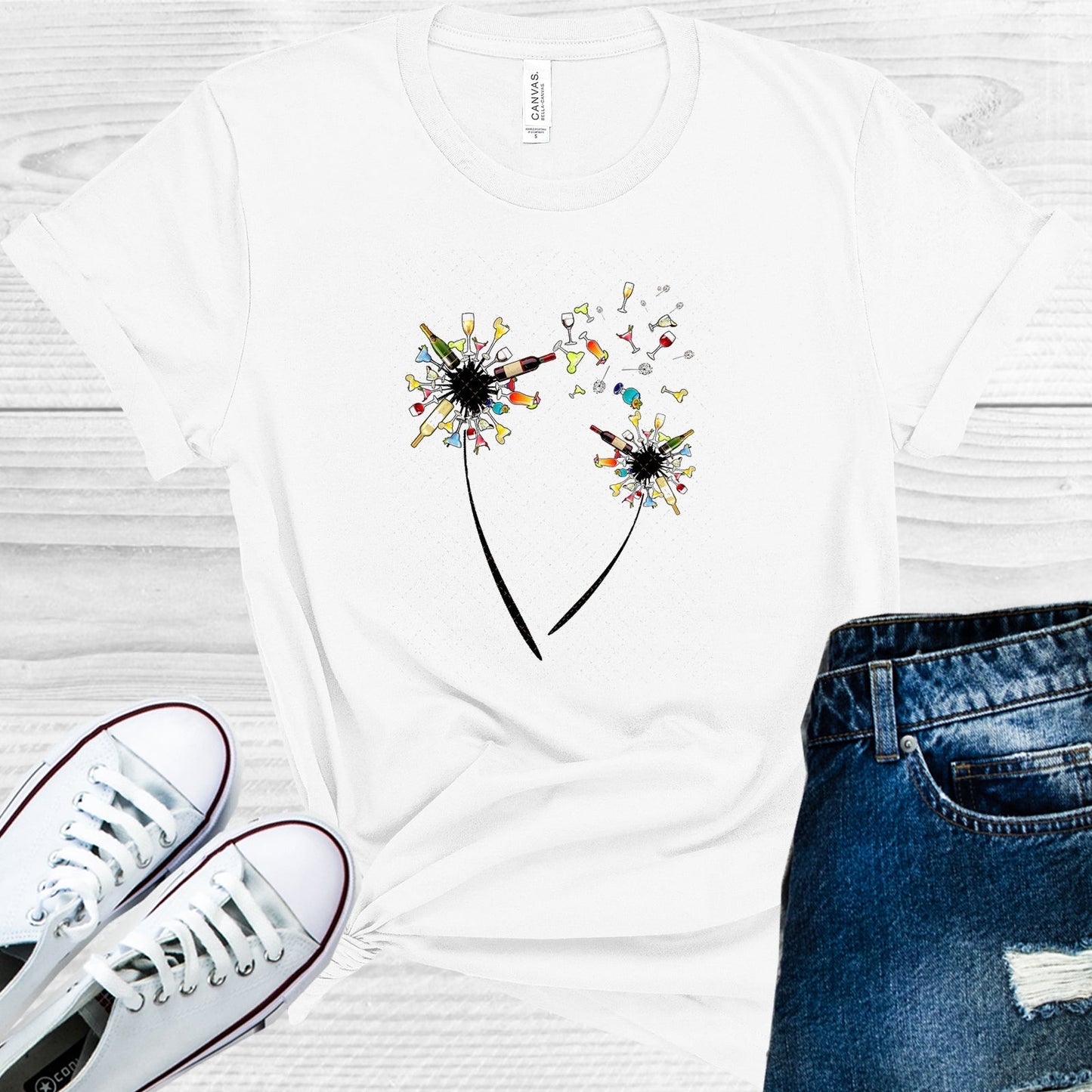 Wine Dandelion Graphic Tee Graphic Tee