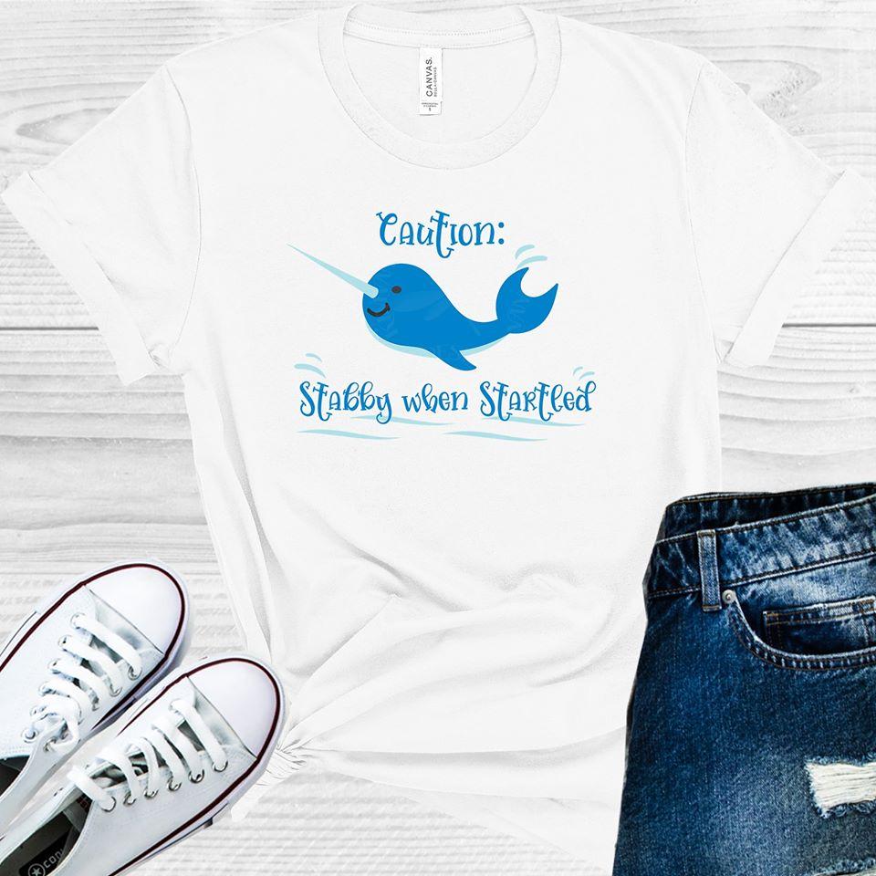 Caution: Stabby When Startled Graphic Tee Graphic Tee