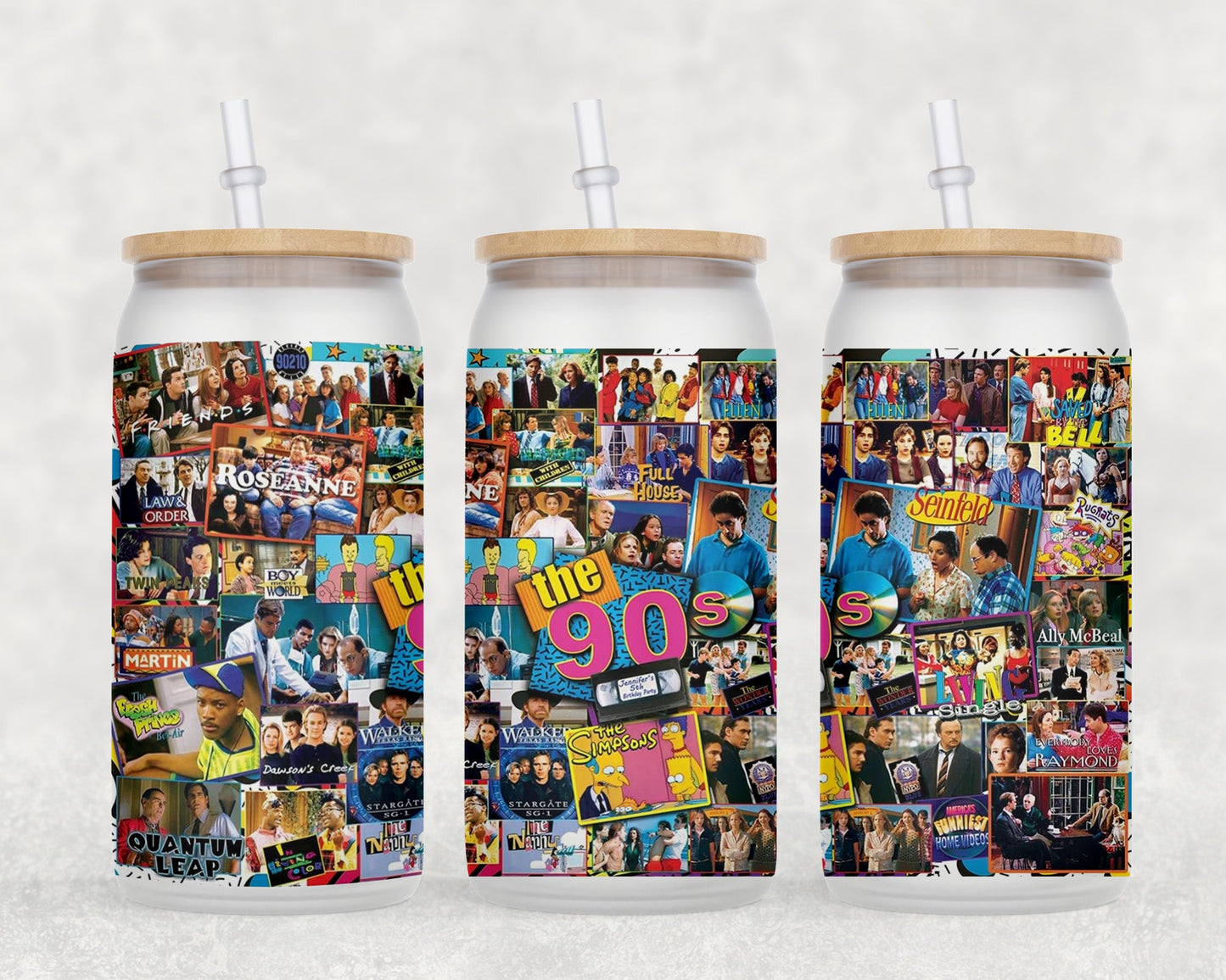 90S Tv Shows 16 Oz Glass Can Coffee Mug