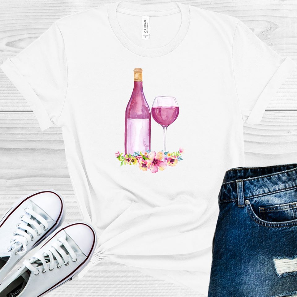 Floral Wine Graphic Tee Graphic Tee