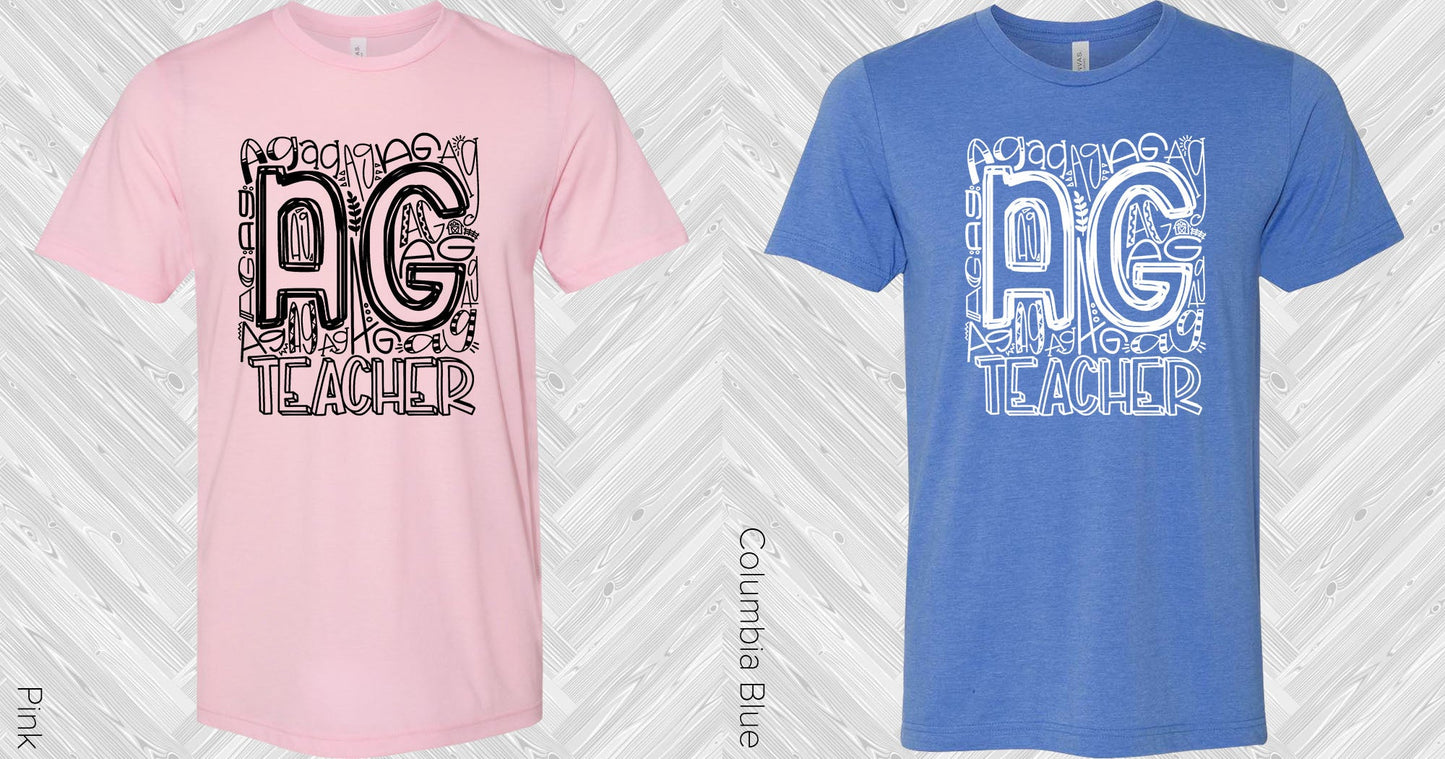 Ag Teacher Subway Art Graphic Tee Graphic Tee