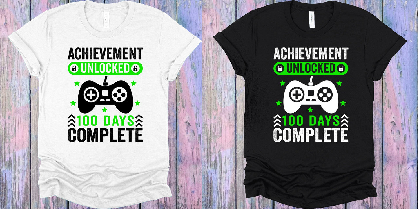 Achievement Unlocked 100 Days Complete Graphic Tee Graphic Tee