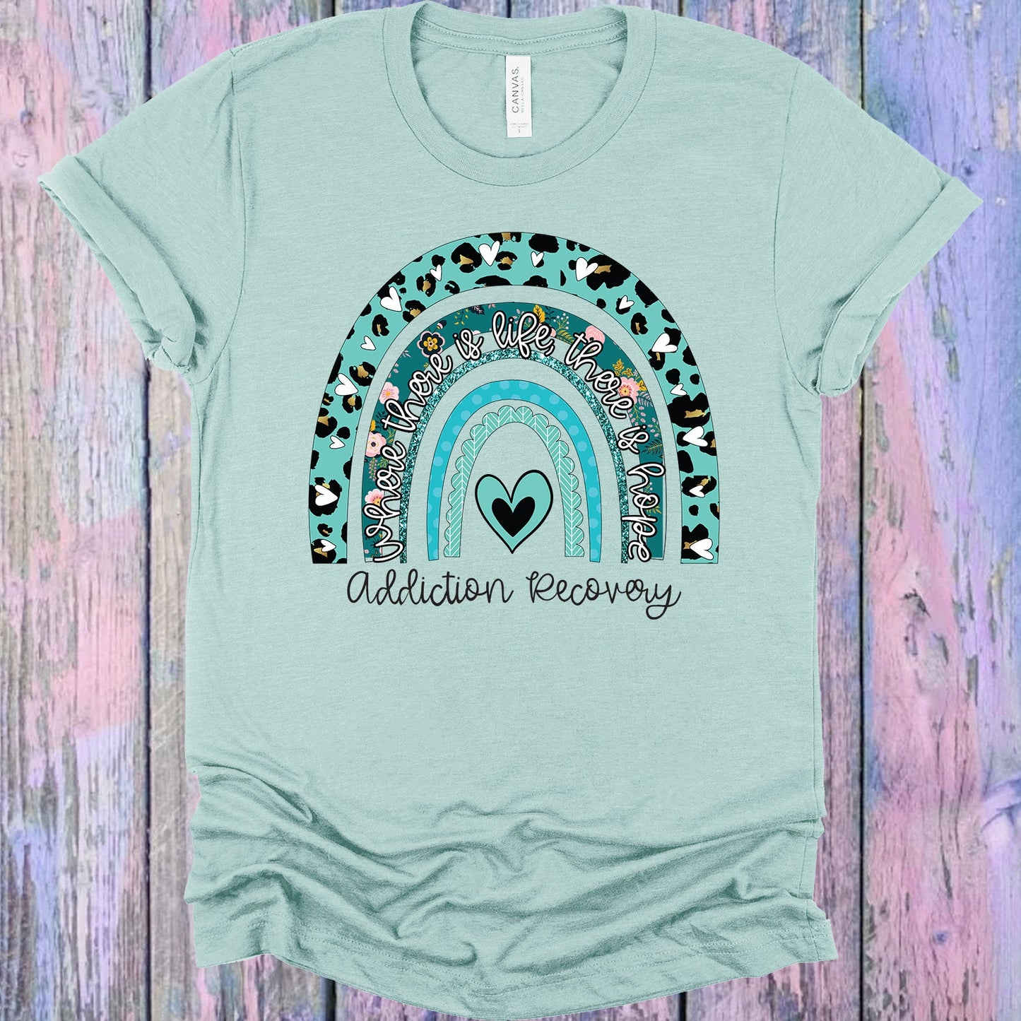 Addiction Recovery Rainbow Graphic Tee Graphic Tee