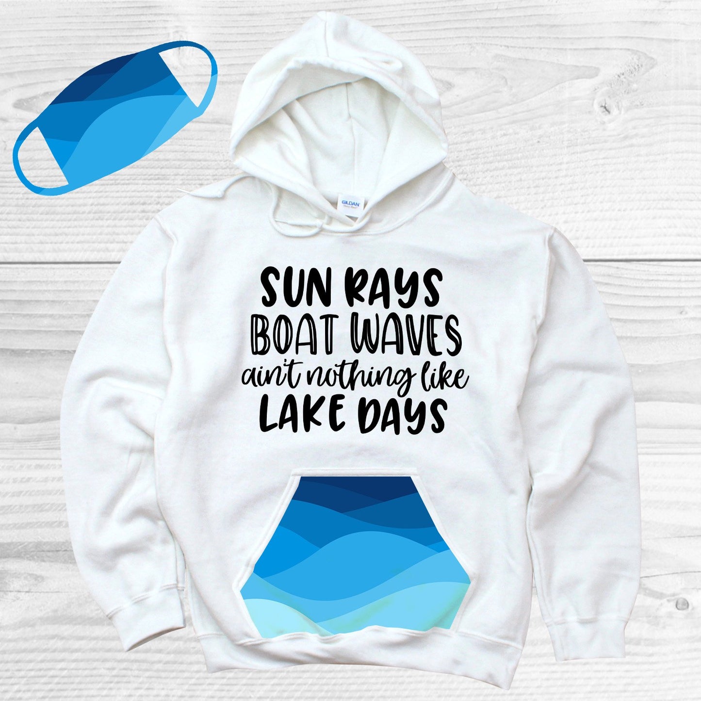 Aint Nothing Like Lake Days Pattern Pocket Hoodie Graphic Tee