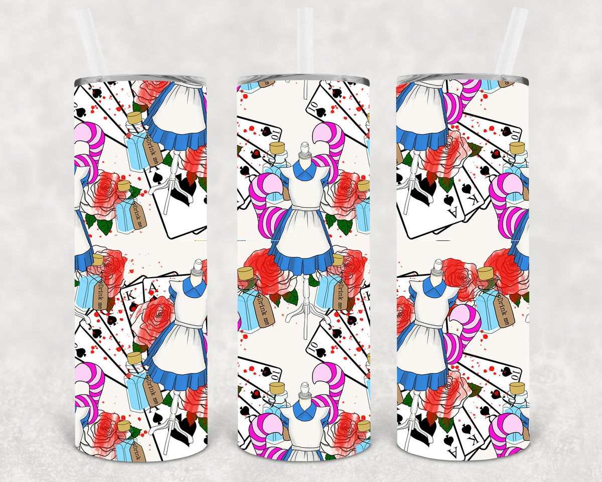 Alice In Wonderland Dress 20 Oz Skinny Tumbler