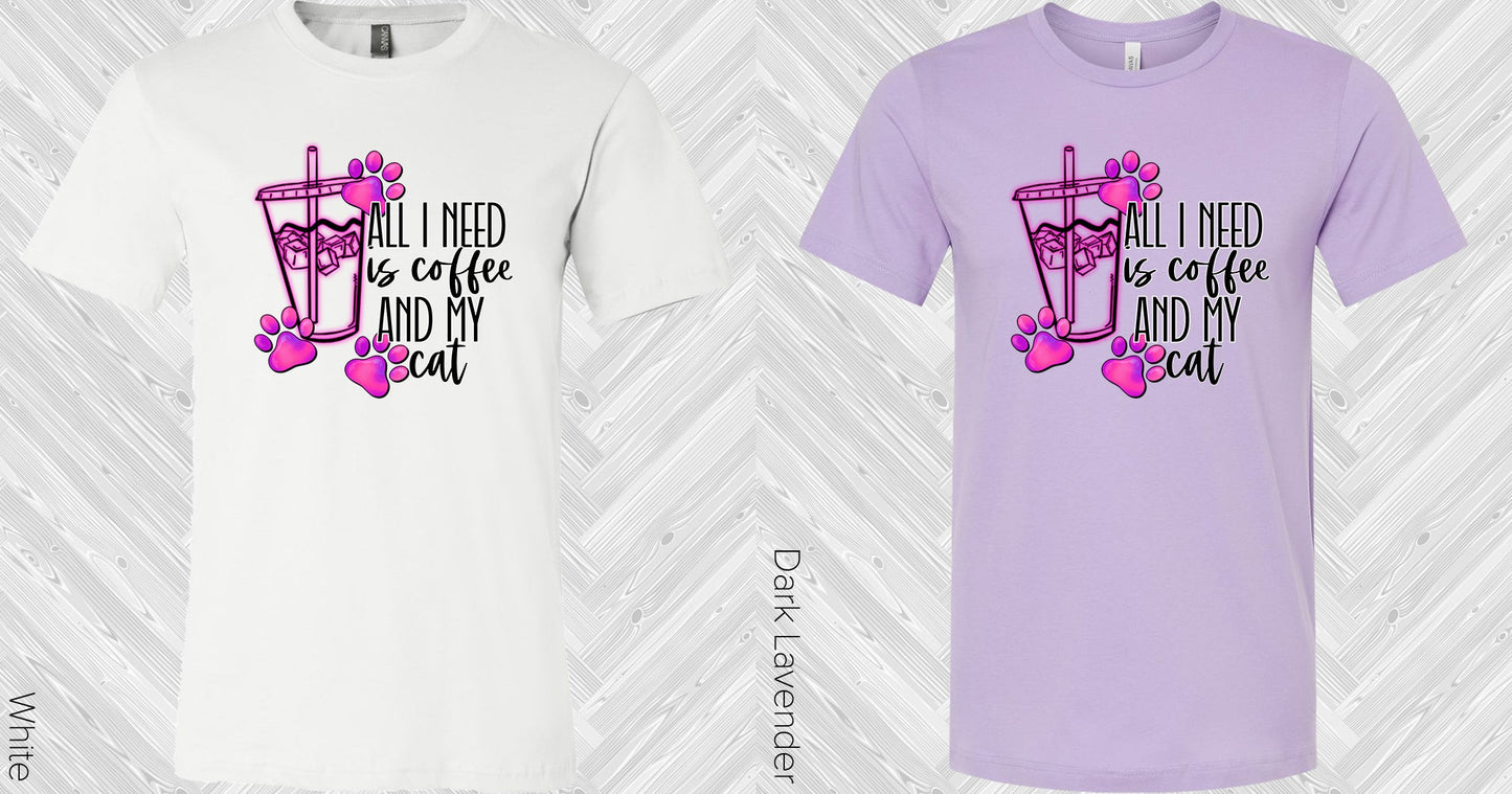 All I Need Is Coffee And My Cat Graphic Tee Graphic Tee