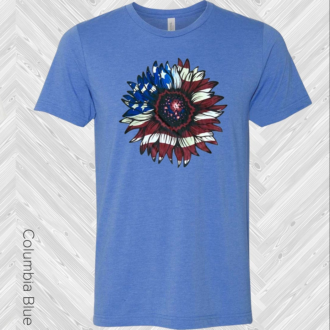 American Flag Sunflower Graphic Tee Graphic Tee