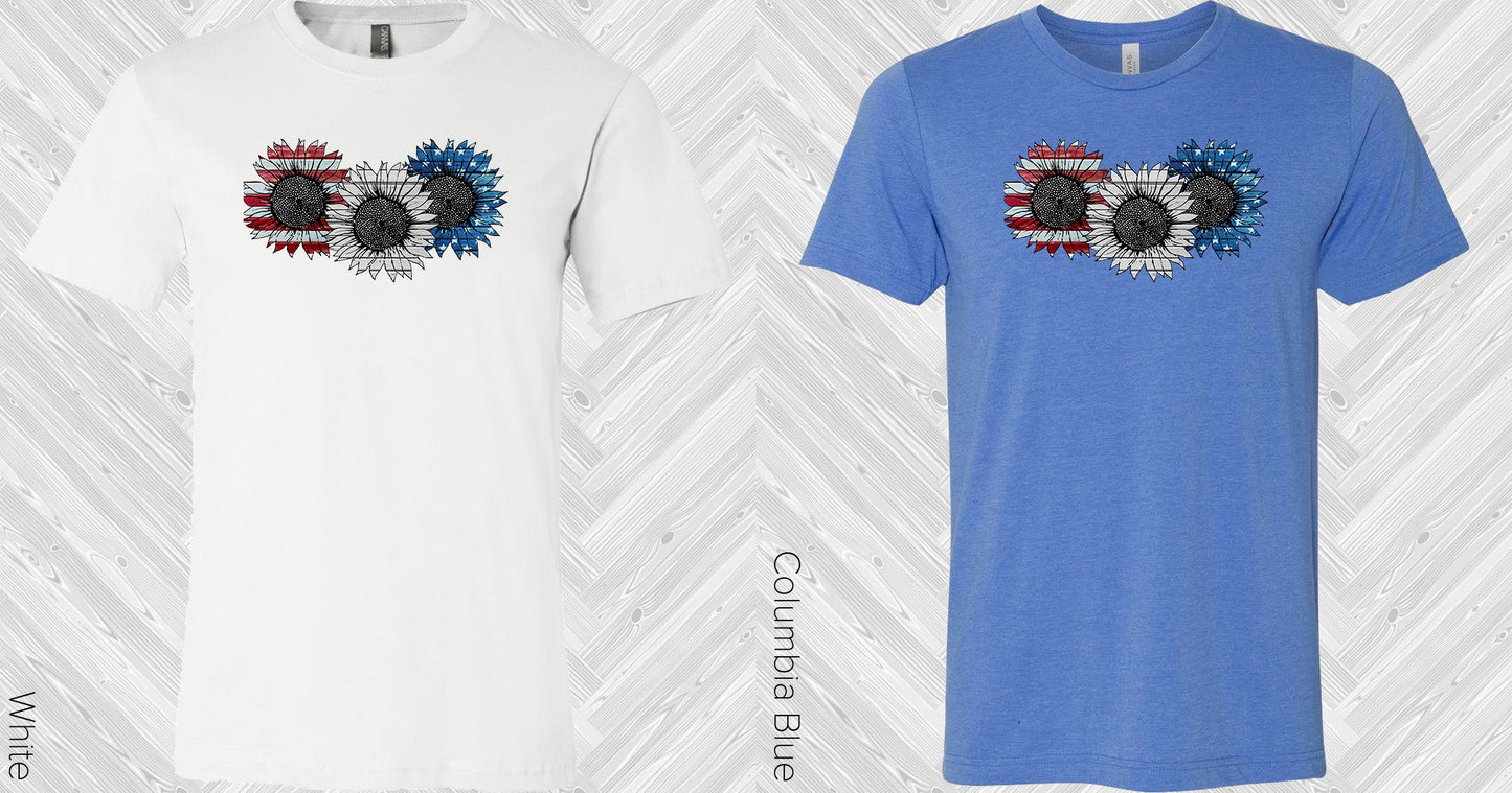American Flag Sunflowers Graphic Tee Graphic Tee