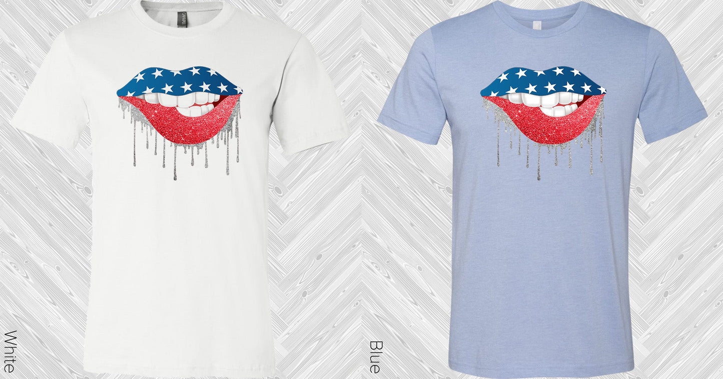 Americana Glitter Lips Graphic Tee Graphic Tee