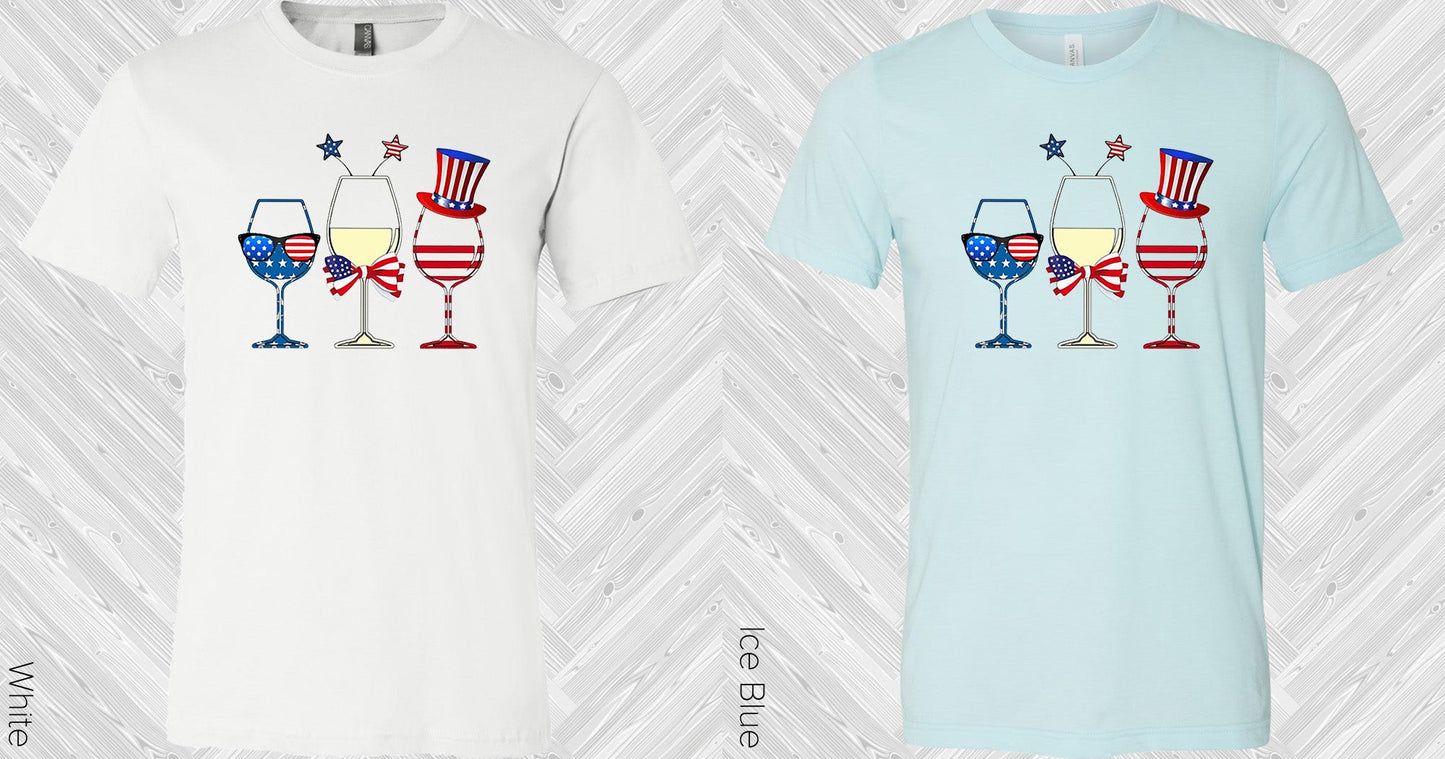 Americana Wine Glasses Graphic Tee Graphic Tee