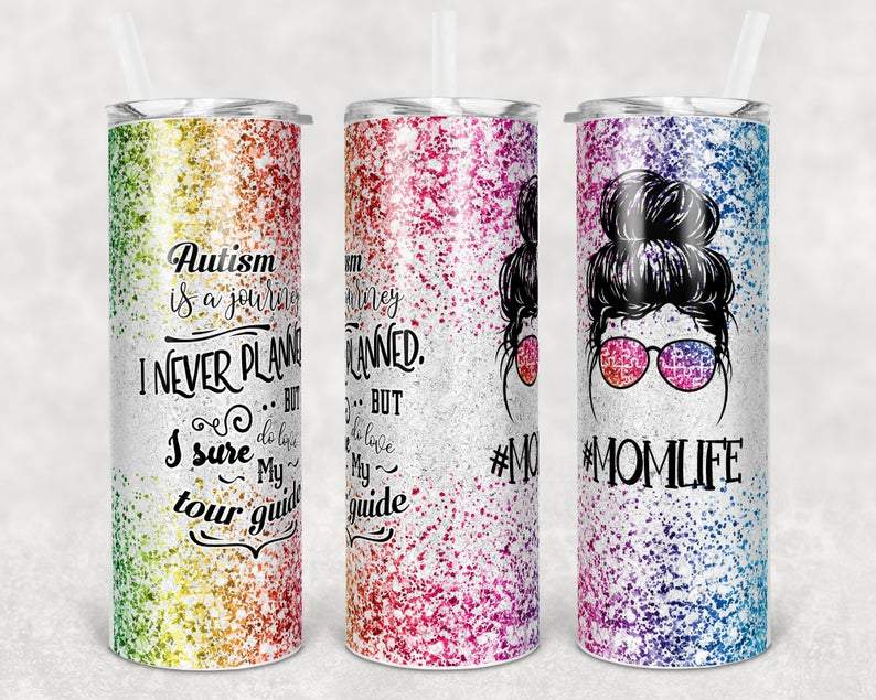 Autism Mom Life 20 Oz Skinny Tumbler