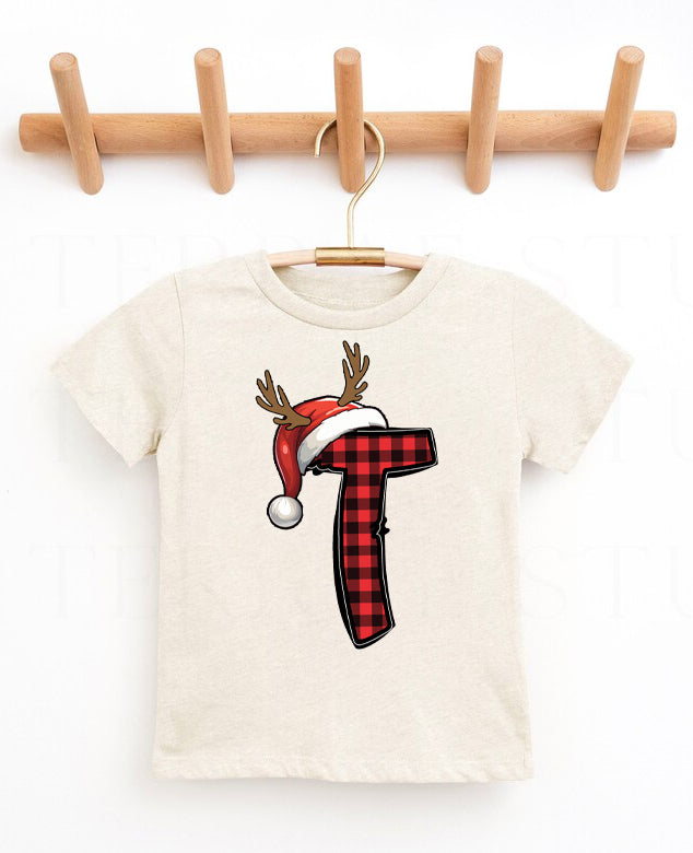 Reindeer Christmas Alphabet (All letters available) Graphic Tee