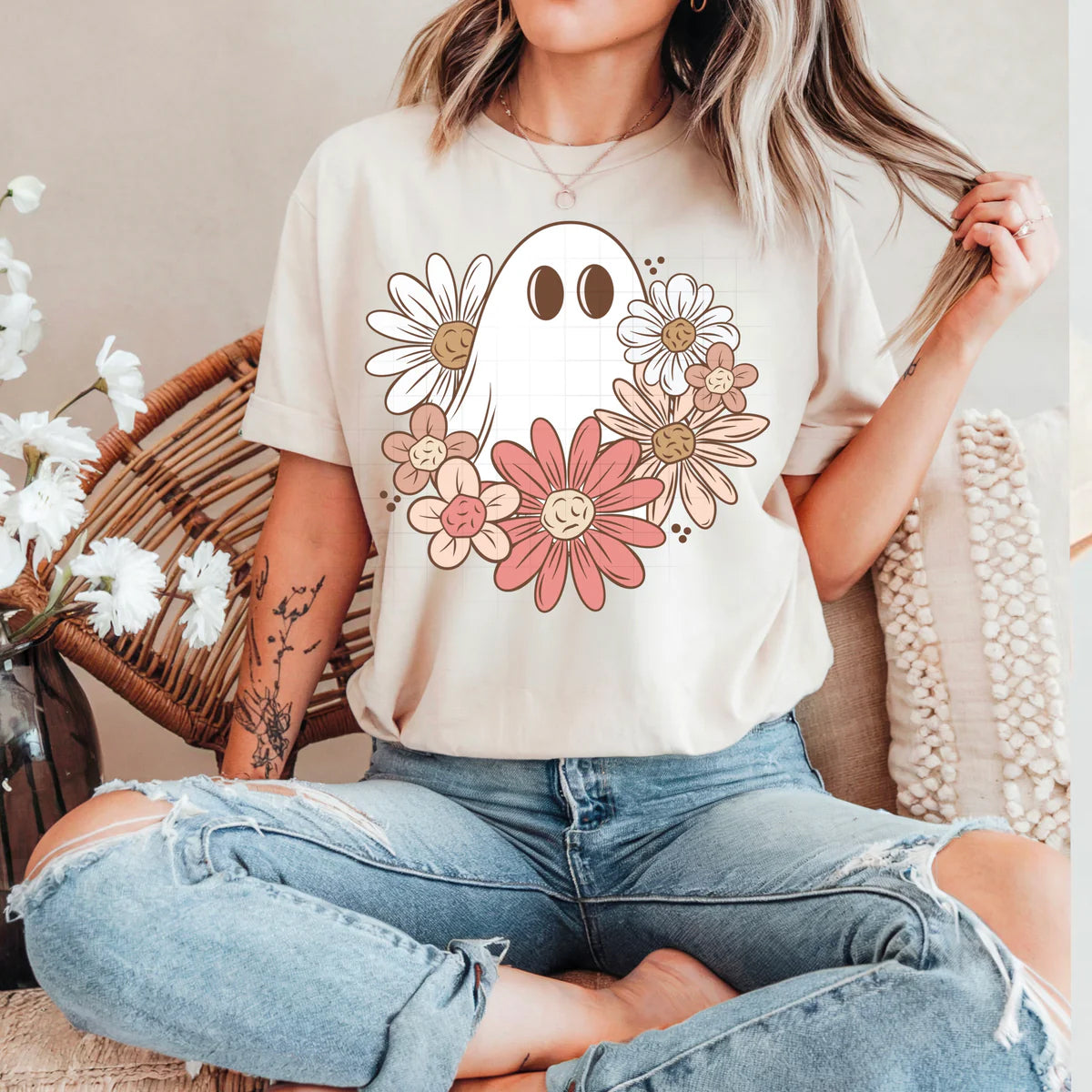 Floral Ghost Graphic Tee