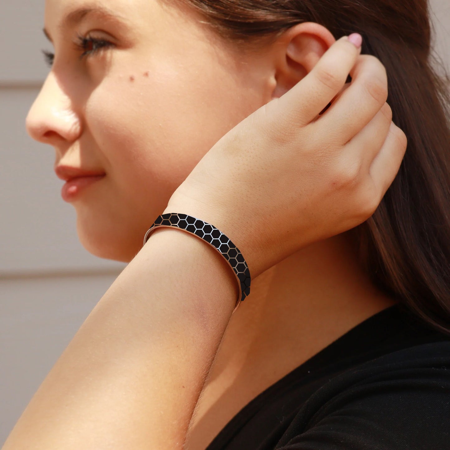 Honeycomb Custom Engraved Cuff Bracelet