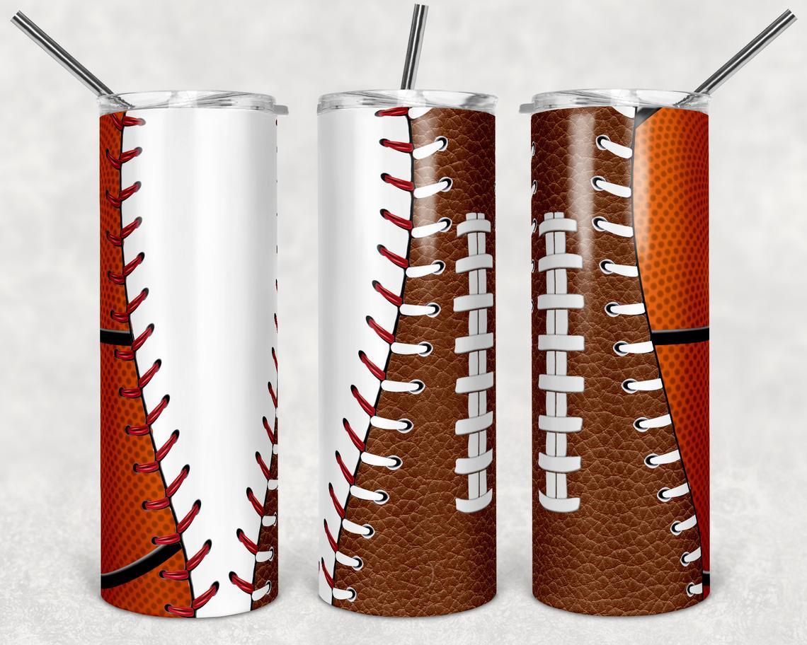 Baseball Basketball Football 20 Oz Skinny Tumbler