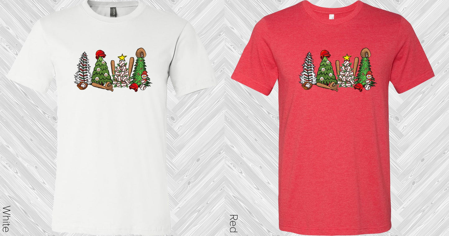 Baseball Christmas Trees Graphic Tee Graphic Tee