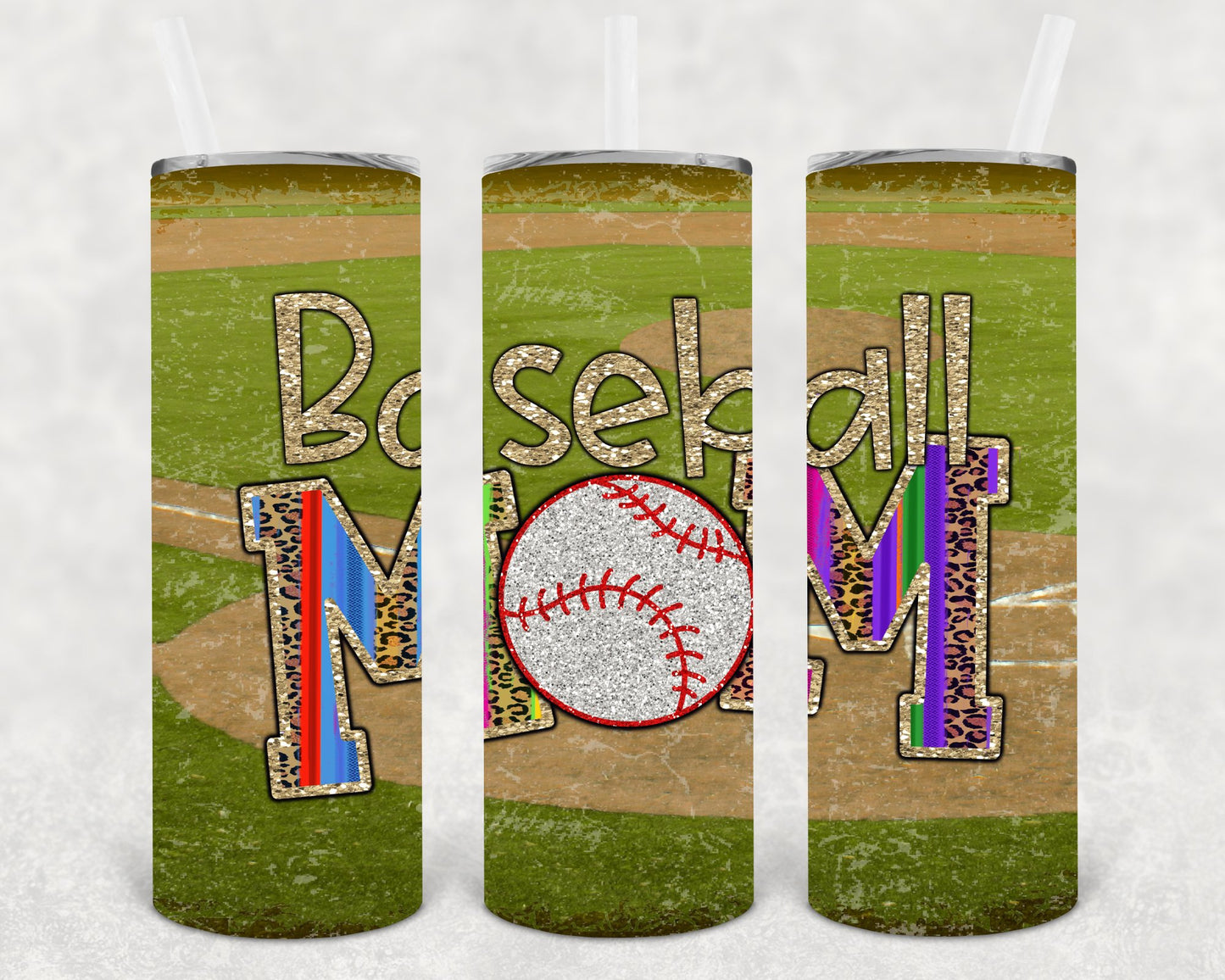Baseball Mom 20 Oz Skinny Tumbler