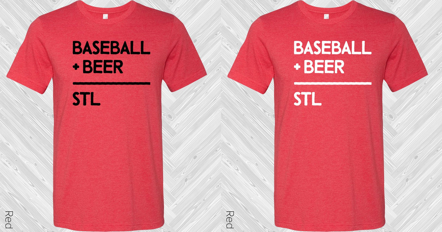Baseball Plus Beer Stl Graphic Tee Graphic Tee