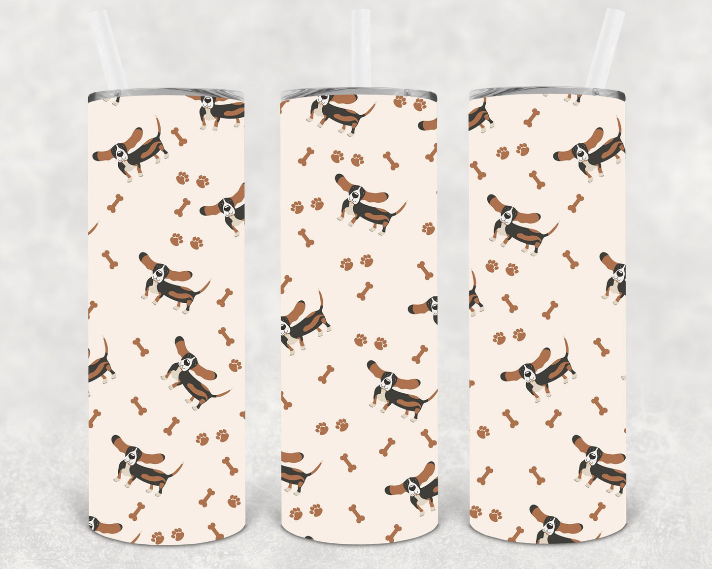 Basset Hound 20 Oz Skinny Tumbler