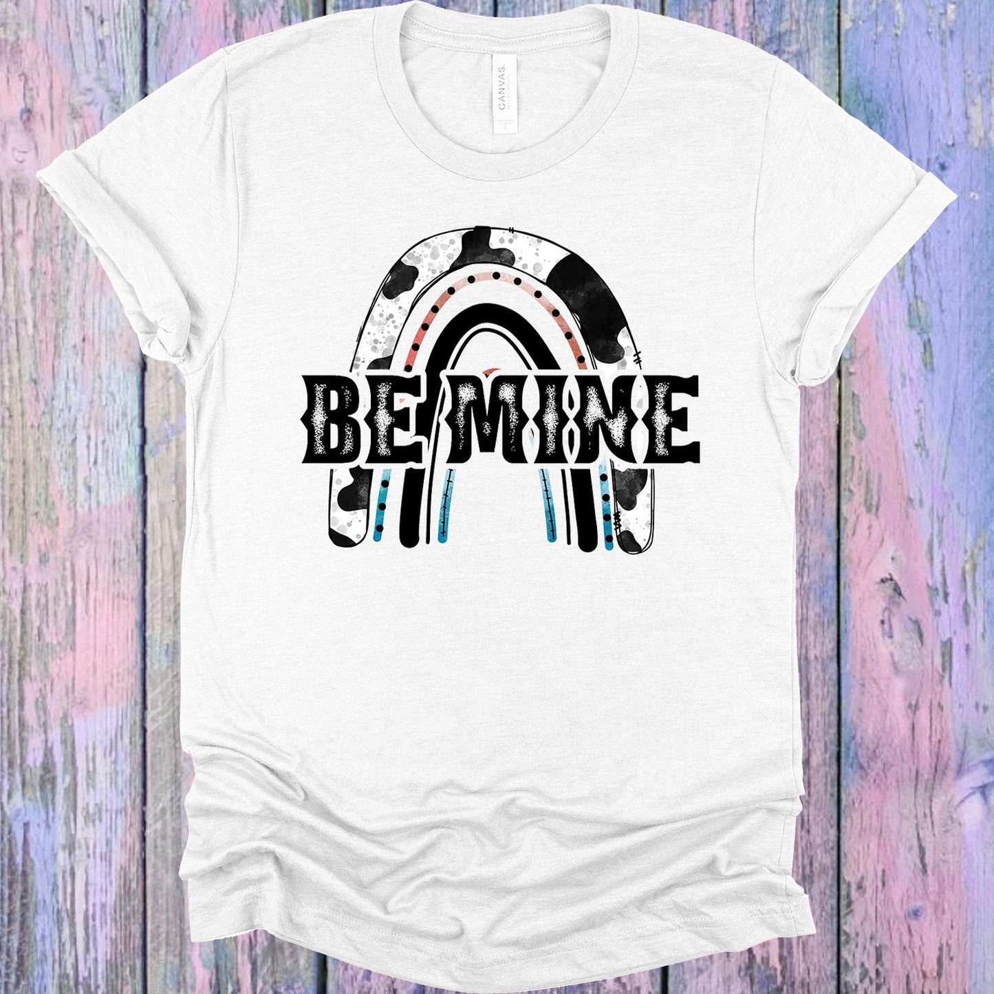 Be Mine Cow Rainbow Graphic Tee Graphic Tee