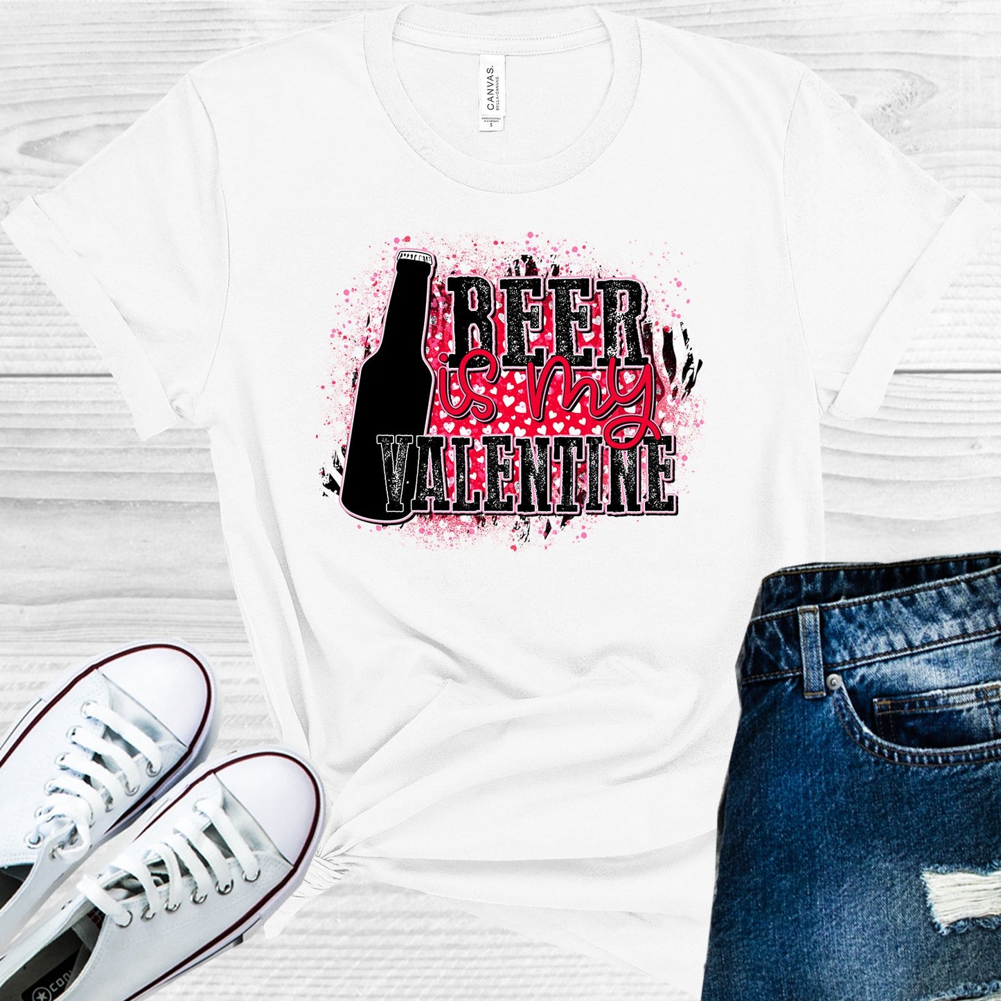 Beer Is My Valentine Graphic Tee Graphic Tee