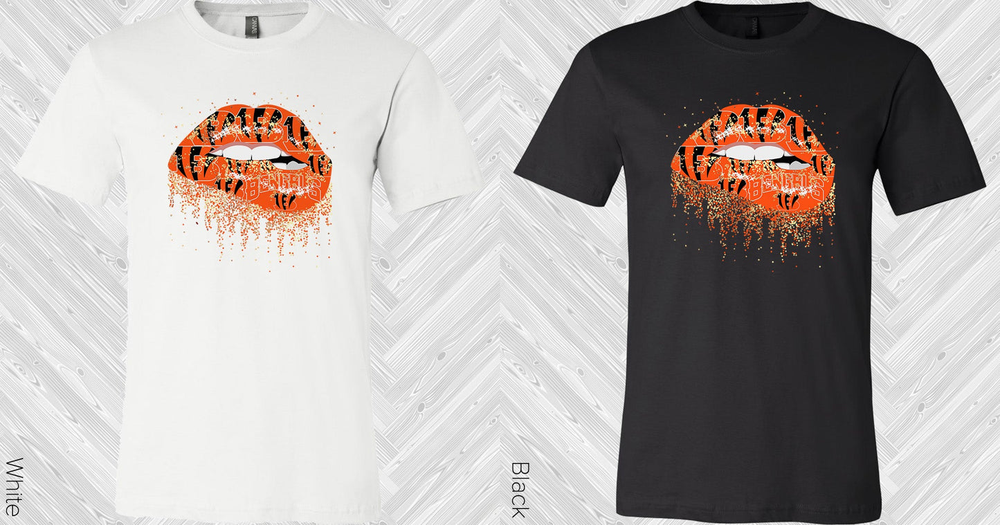 Bengals Glitter Lips Graphic Tee Graphic Tee