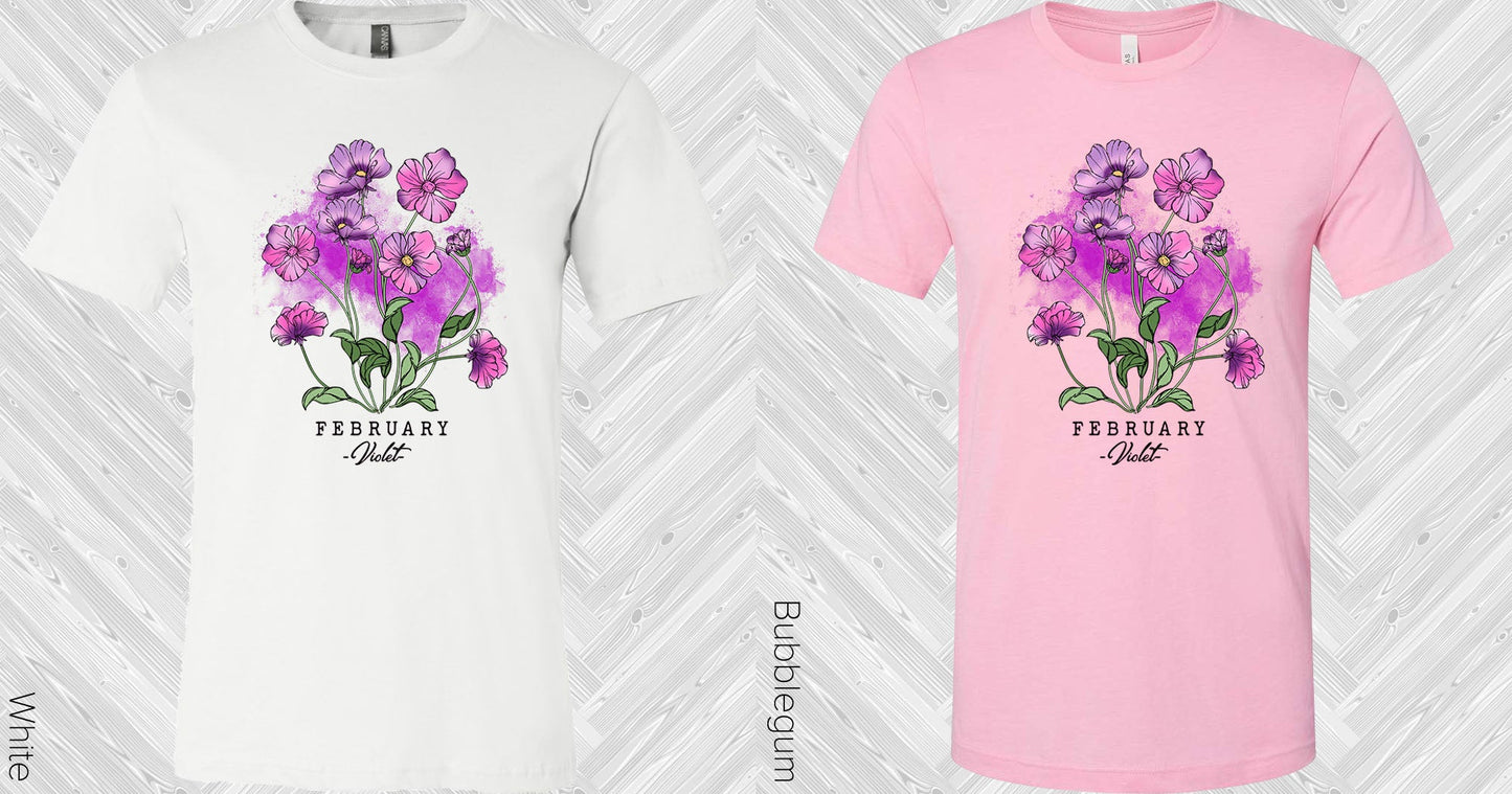 Birth Flower February Violet Graphic Tee Graphic Tee