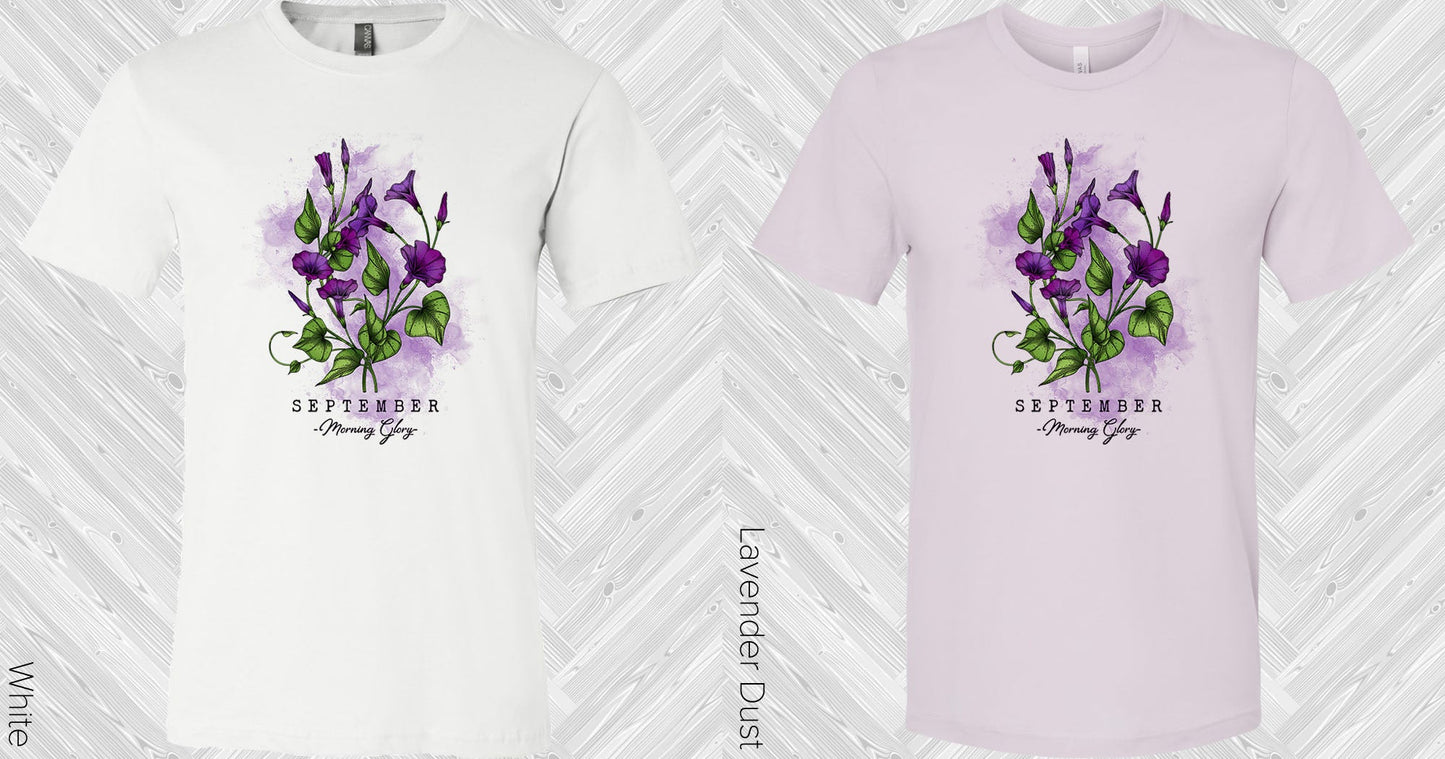 Birth Flower September Morning Glory Graphic Tee Graphic Tee