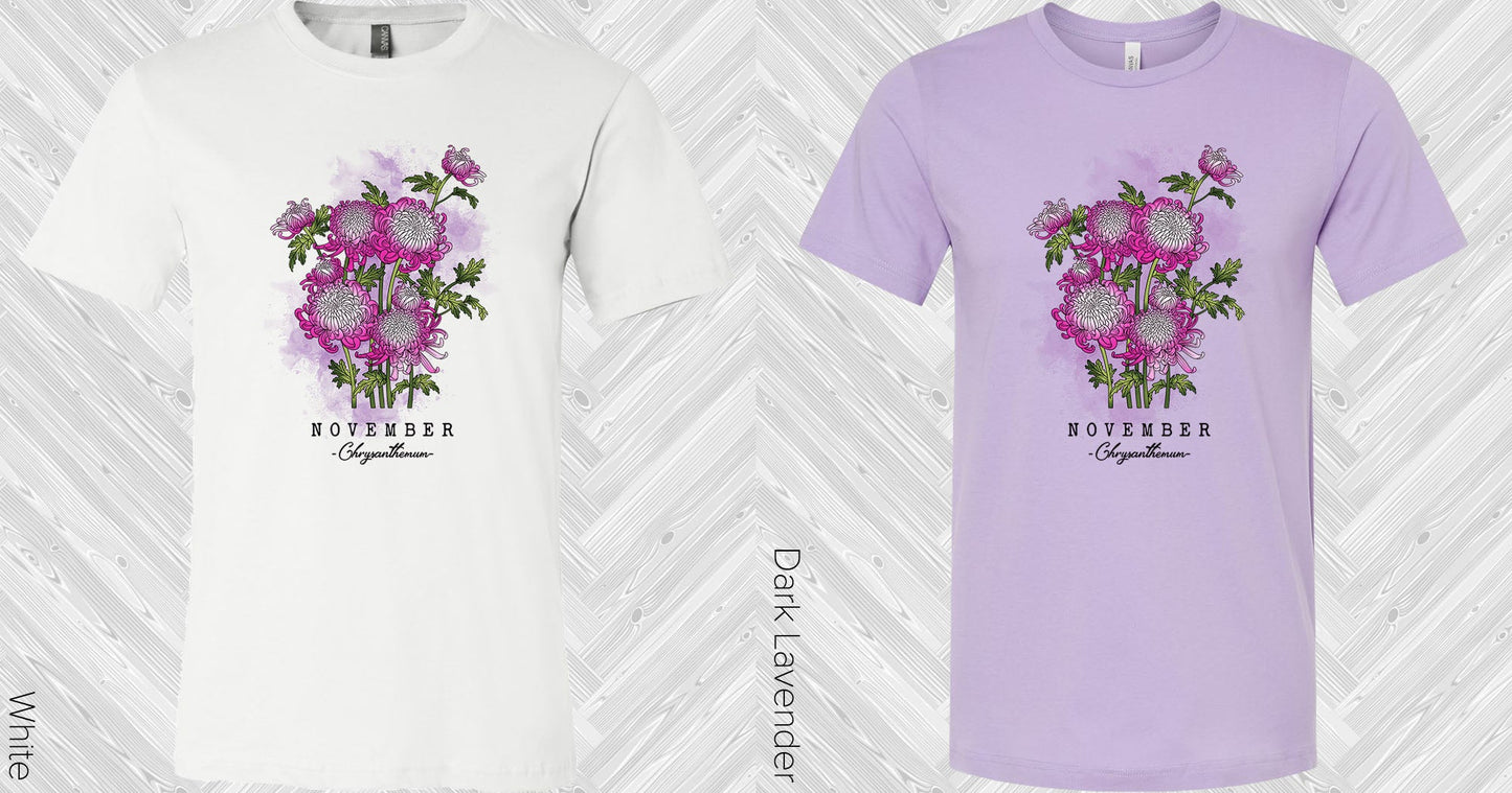 Birth Month November Chrysanthemum Graphic Tee Graphic Tee