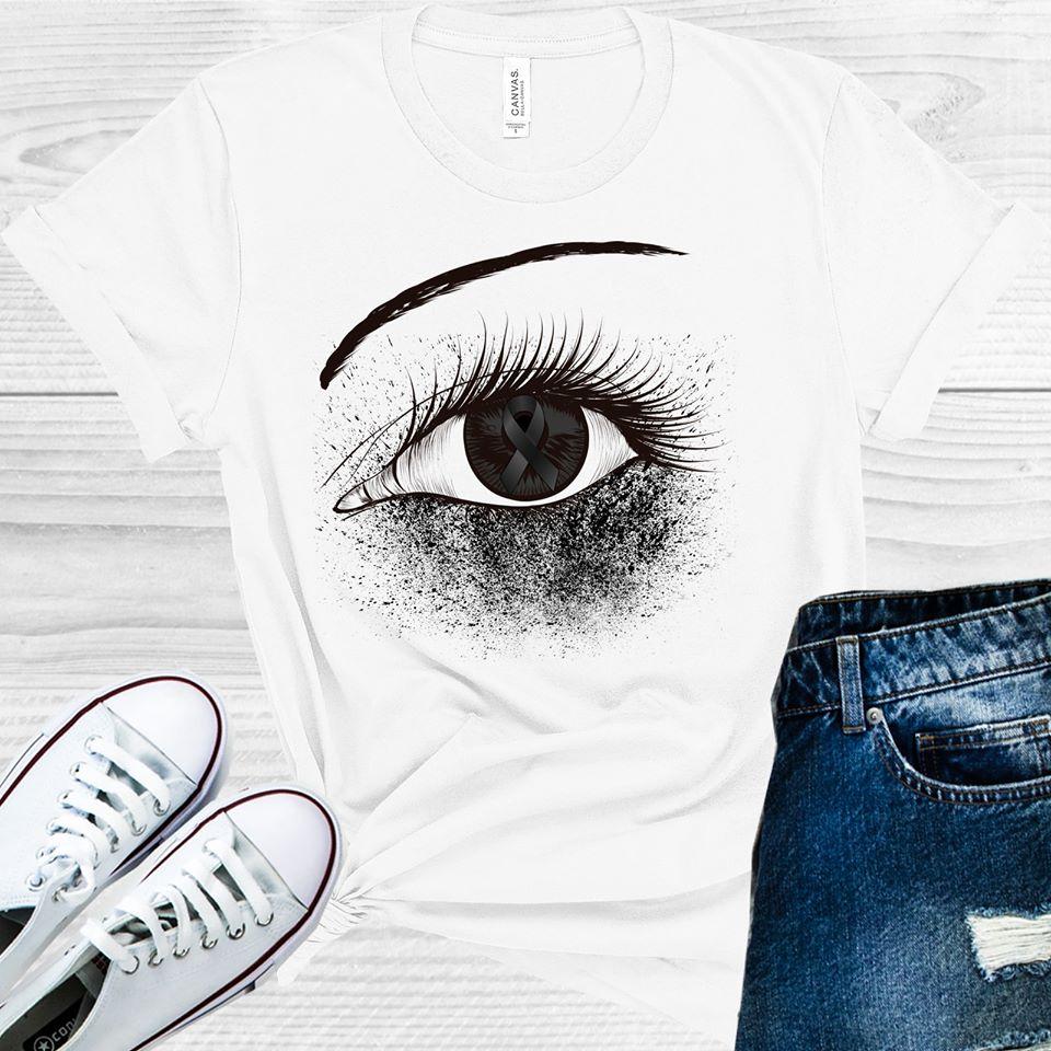 Black Ribbon Awareness Eye Graphic Tee Graphic Tee