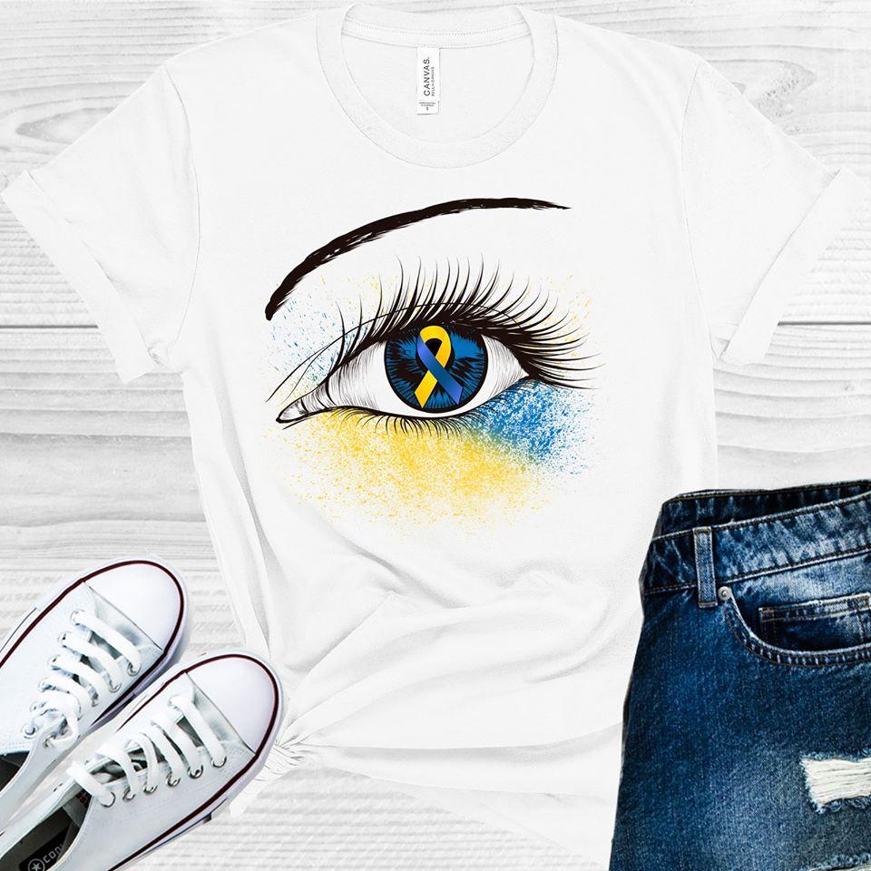Blue & Yellow Ribbon Awareness Eye Graphic Tee Graphic Tee