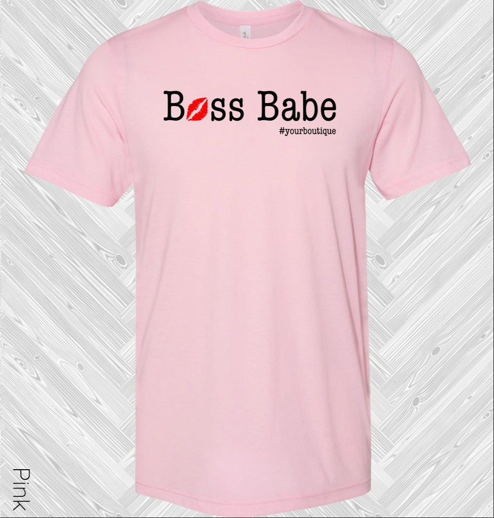 Boss Babe With Custom Hashtag Or Business Name Graphic Tee Graphic Tee