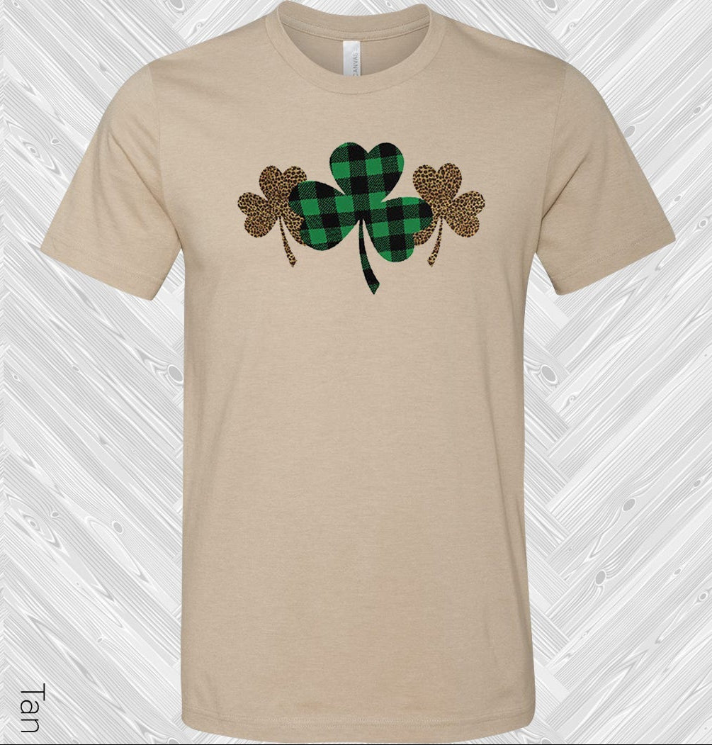 Buffalo Plaid Leopard Shamrocks St. Patricks Day Graphic Tee Graphic Tee