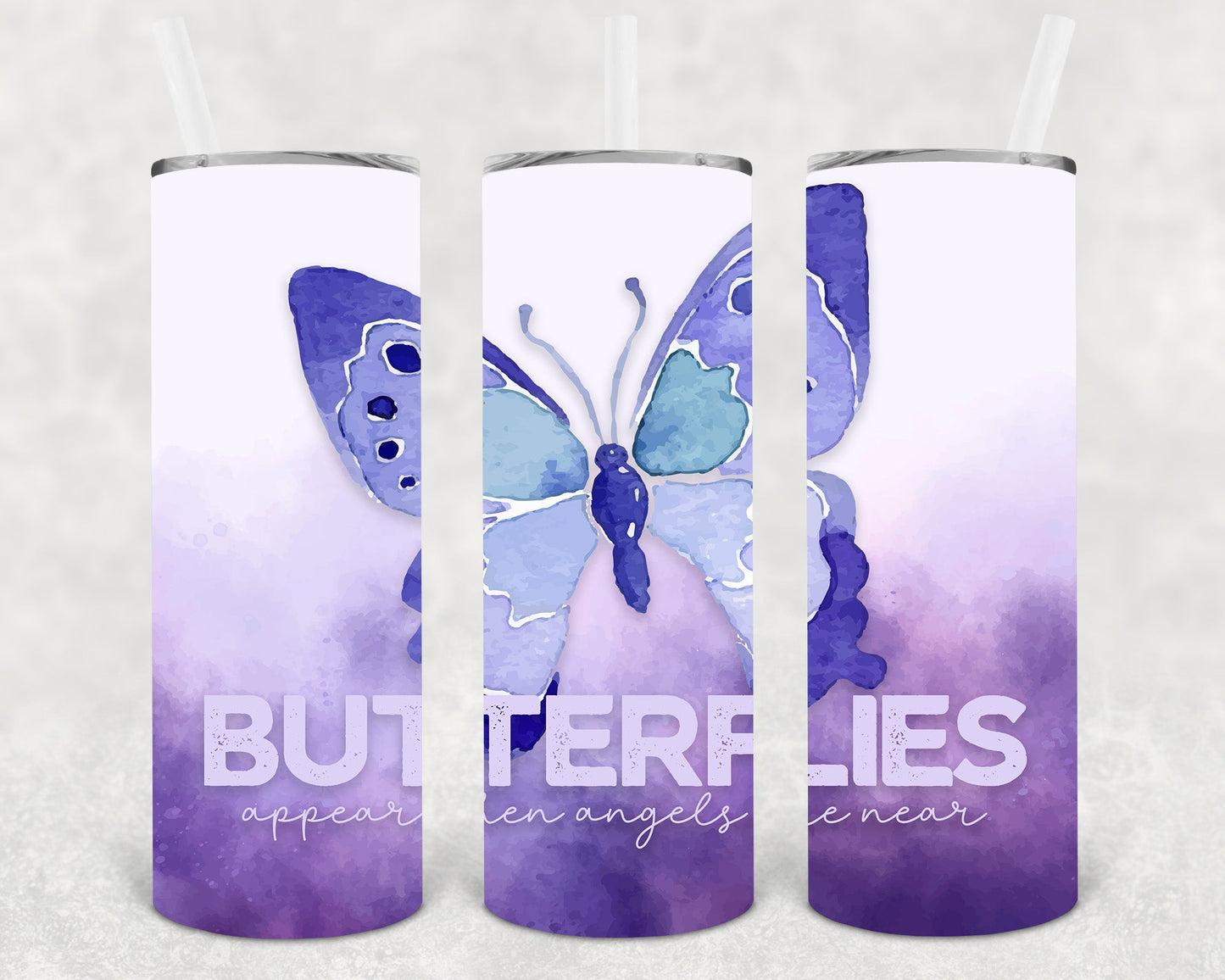 Butterflies Appear When Angels Are Near 20 Oz Skinny Tumbler