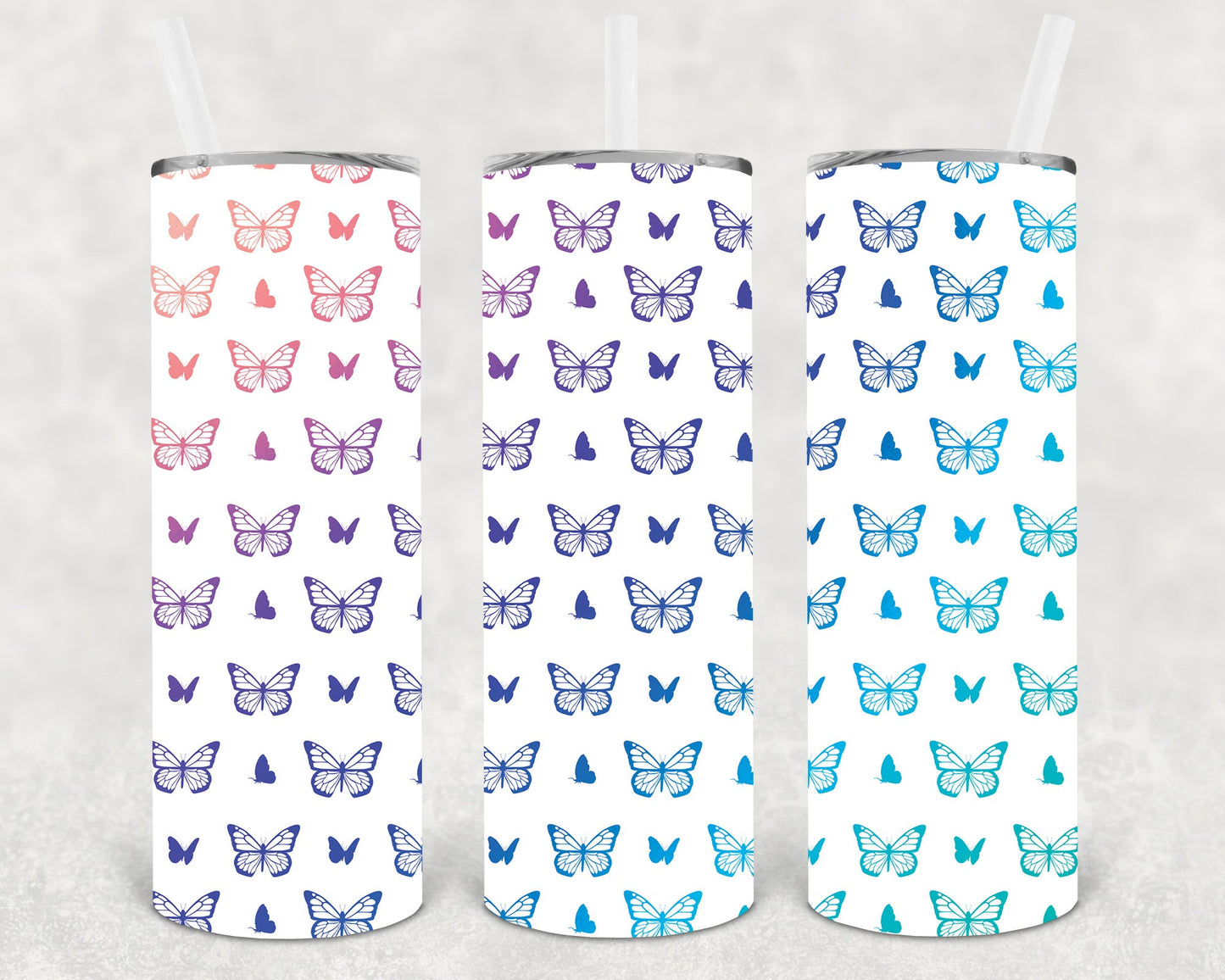 Butterflies 20 Oz Skinny Tumbler