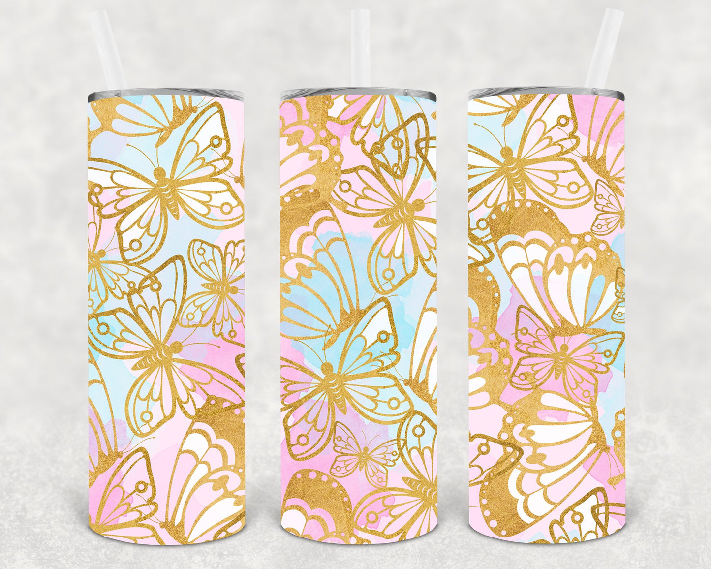Butterflies 20 Oz Skinny Tumbler