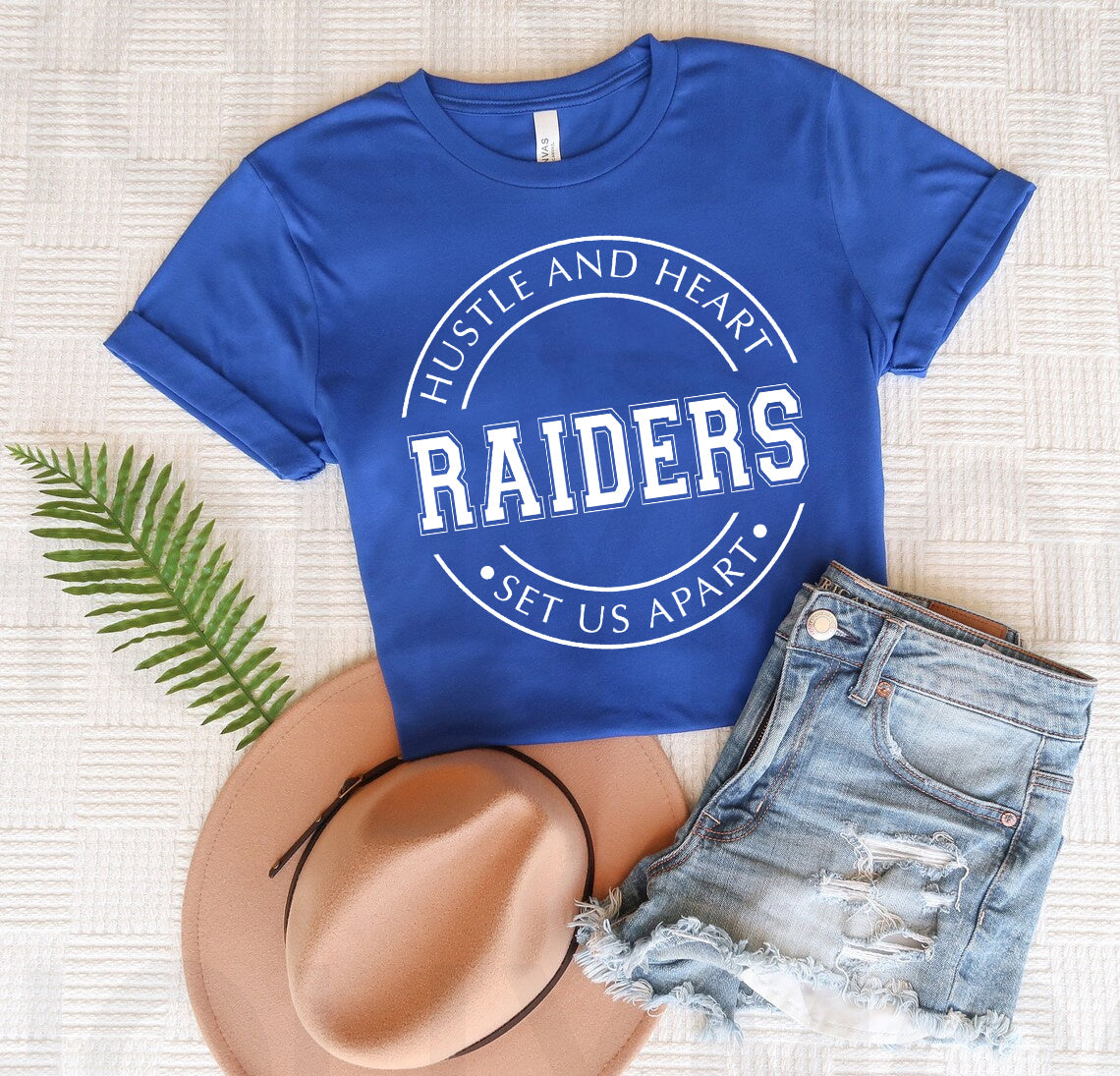 Hustle and Heart Set Us Apart Customized Team/School Name Graphic Tee