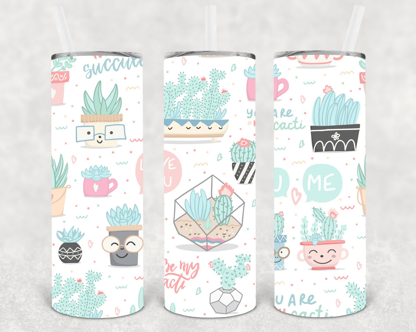 Cute Cactus 20 Oz Skinny Tumbler