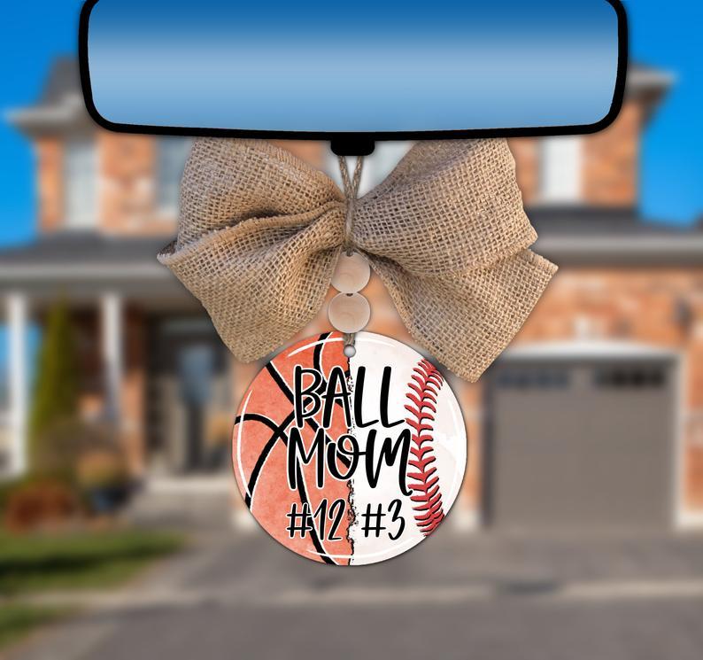 Personalized Basketball/baseball Car Charm Ornament