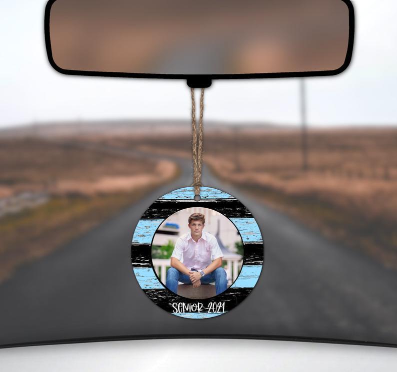 Blue/black Photo Car Charm Ornament