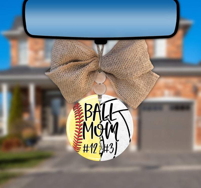 Personalized Softball/volleyball Car Charm Ornament