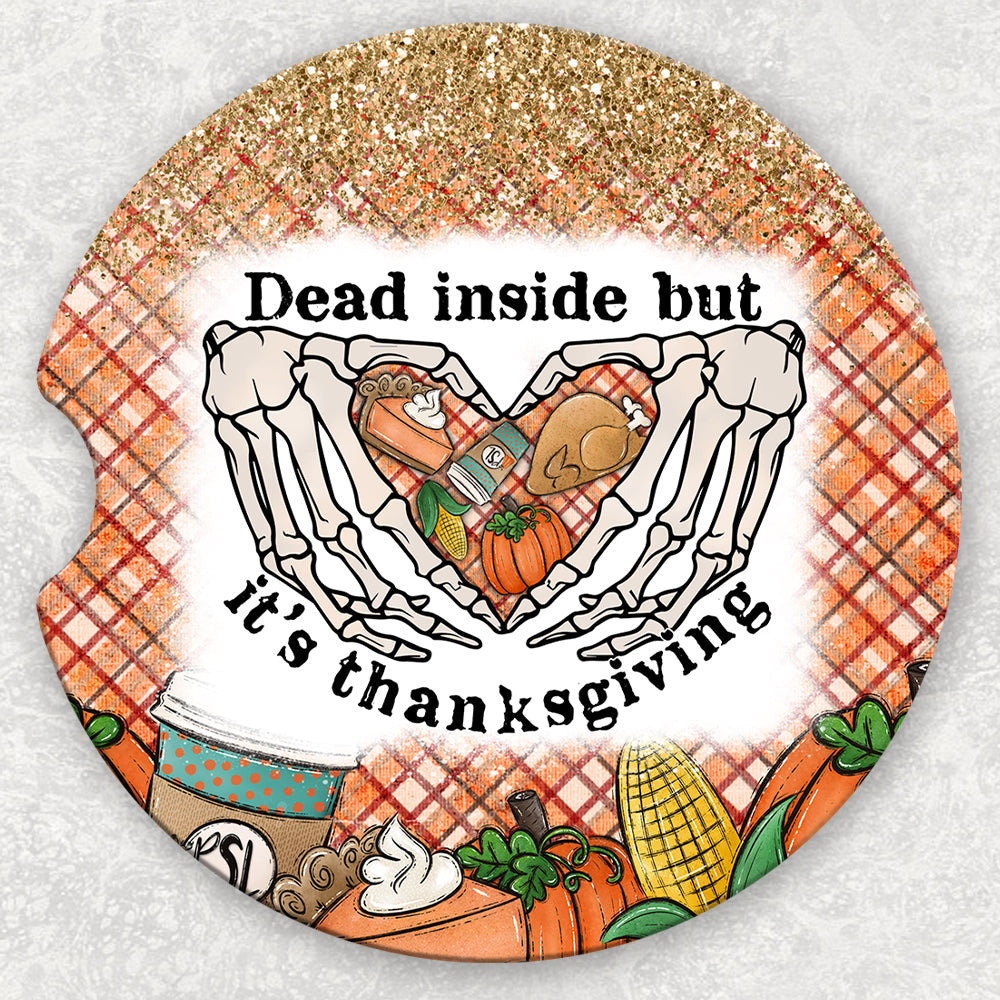 Car Coaster Set - Dead Inside But Its Thanksgiving