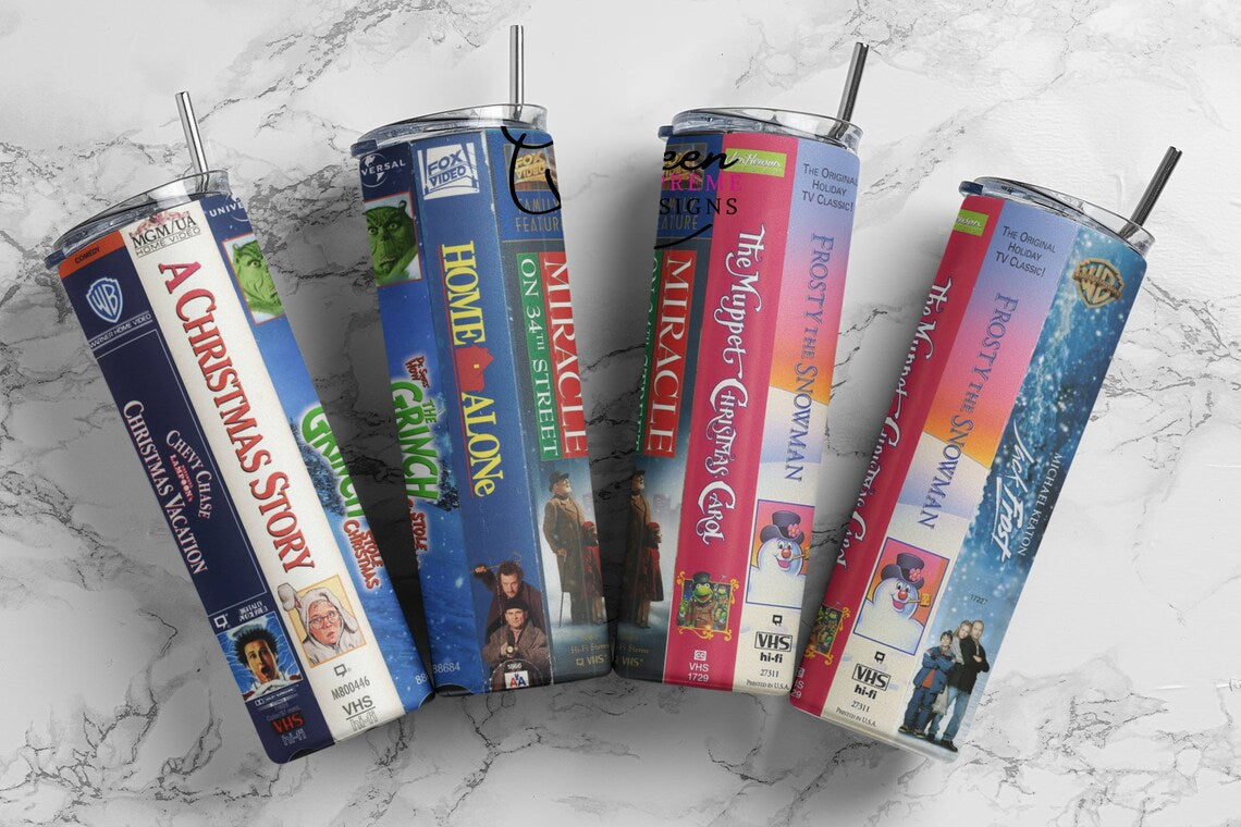 Christmas Movies 20 Oz Skinny Tumbler