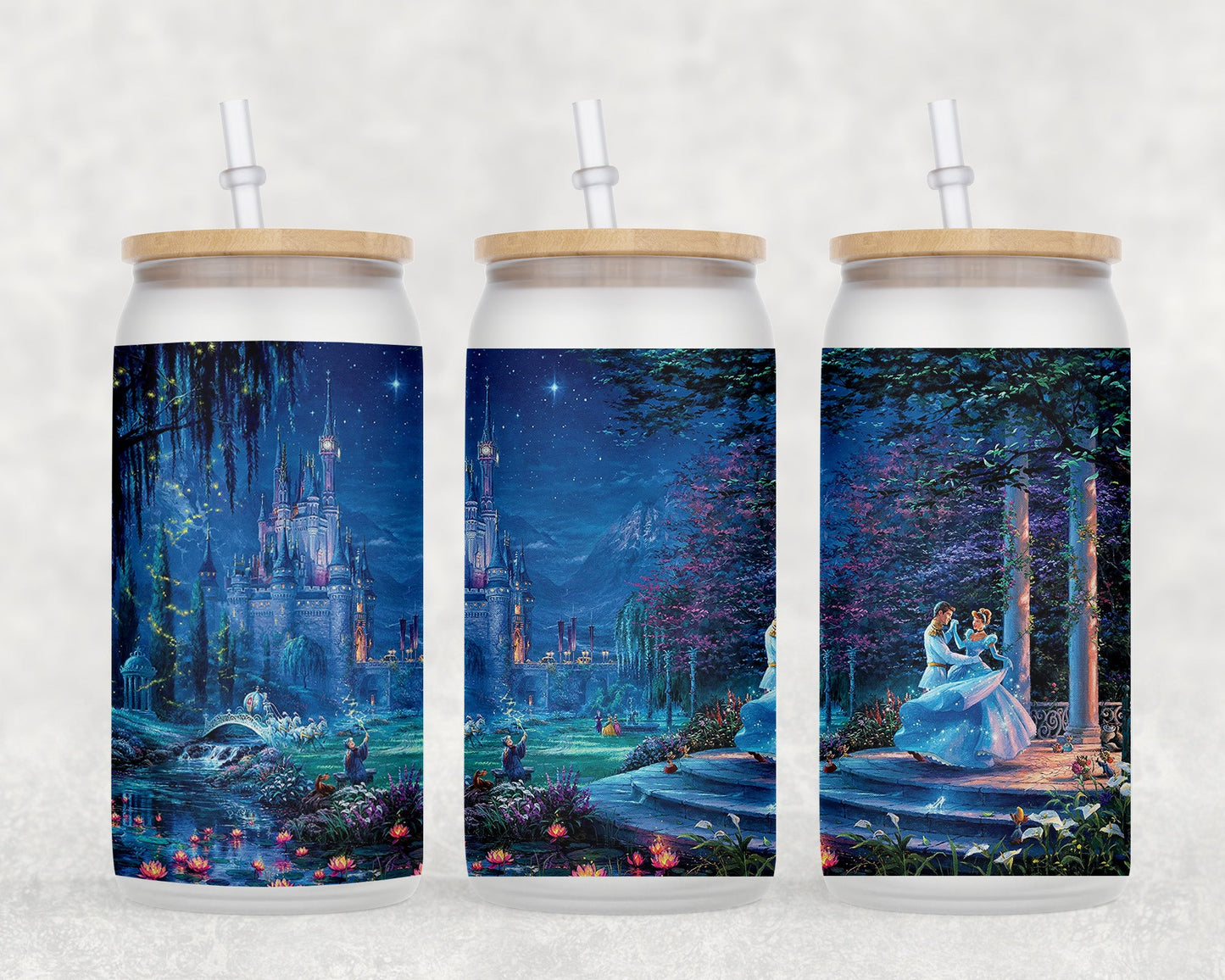 Cinderella 16 Oz Glass Can Coffee Mug