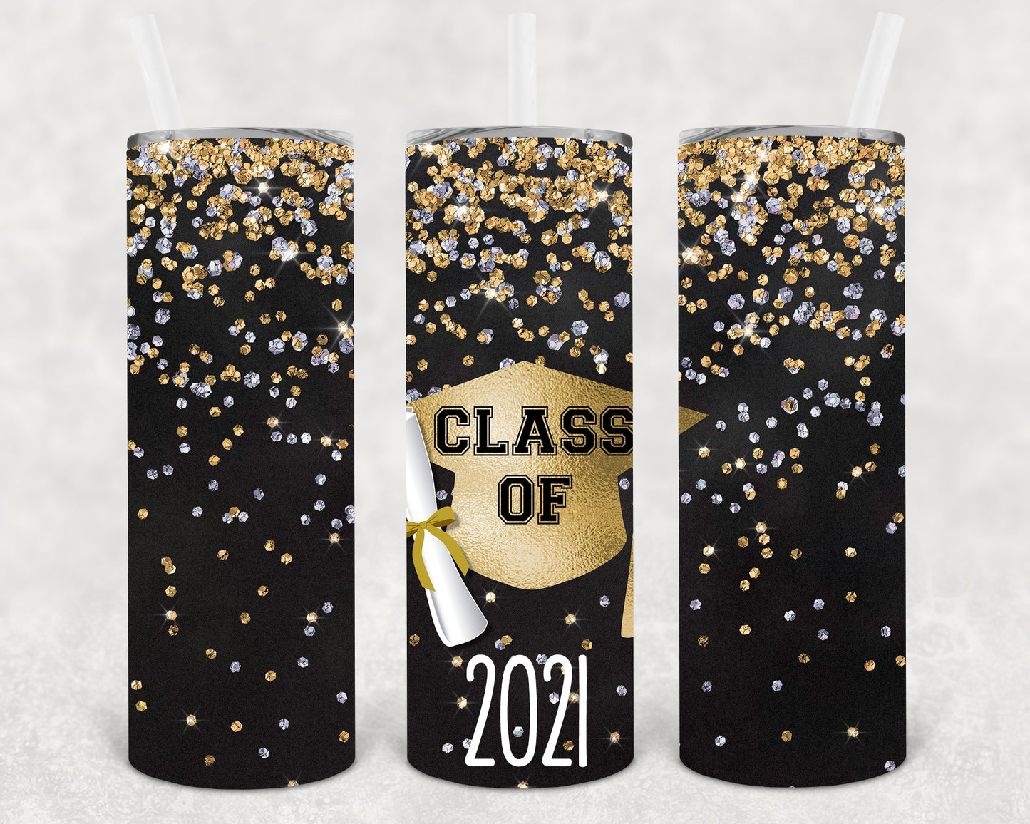 Class Of 2021 Black 20 Oz Skinny Tumbler