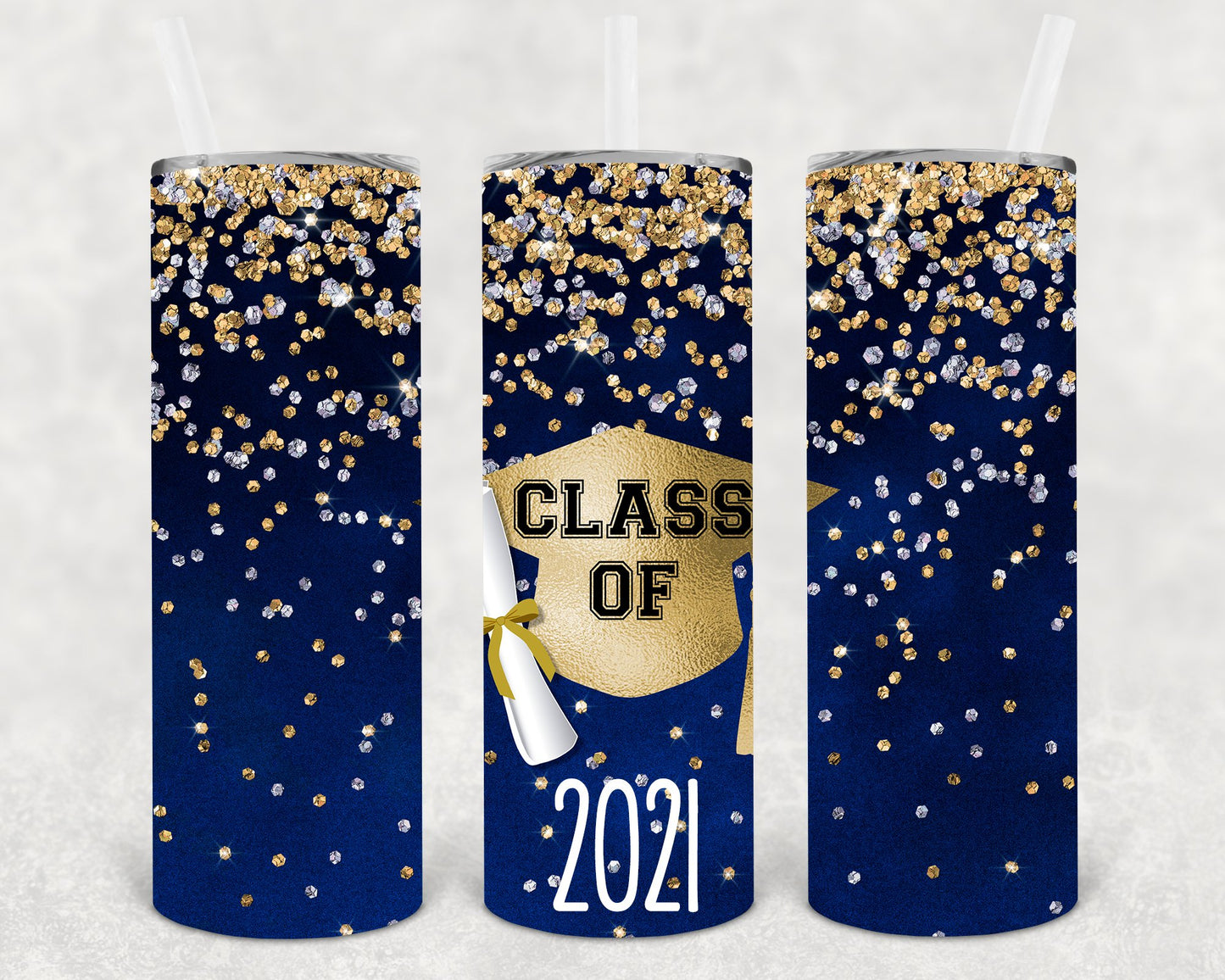 Class Of 2021 Blue 20 Oz Skinny Tumbler
